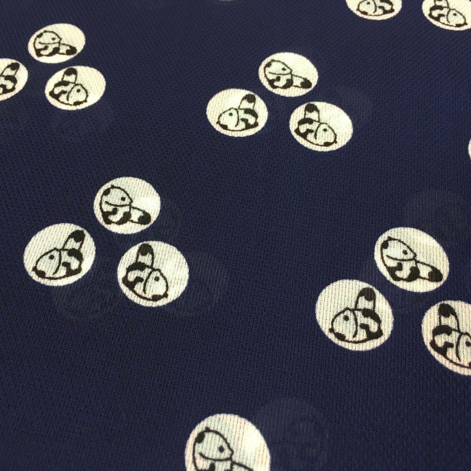 Navy blue Baby Panda  Soft Georgette twist voile Dress Fabric 147cm MK1185-3