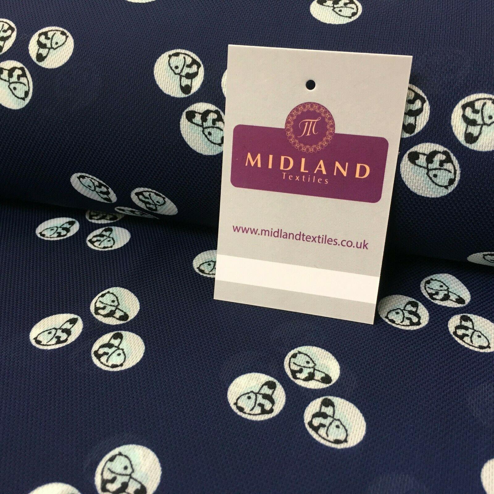 Navy blue Baby Panda  Soft Georgette twist voile Dress Fabric 147cm MK1185-3