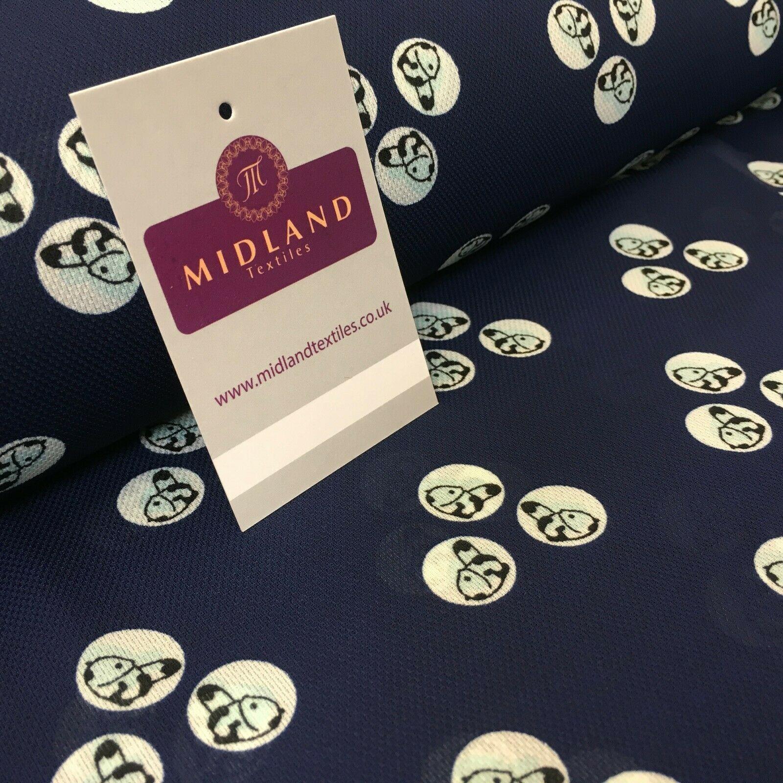 Navy blue Baby Panda  Soft Georgette twist voile Dress Fabric 147cm MK1185-3