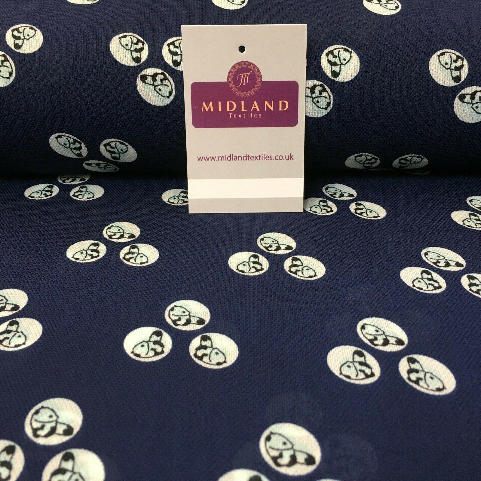 Navy blue Baby Panda  Soft Georgette twist voile Dress Fabric 147cm MK1185-3