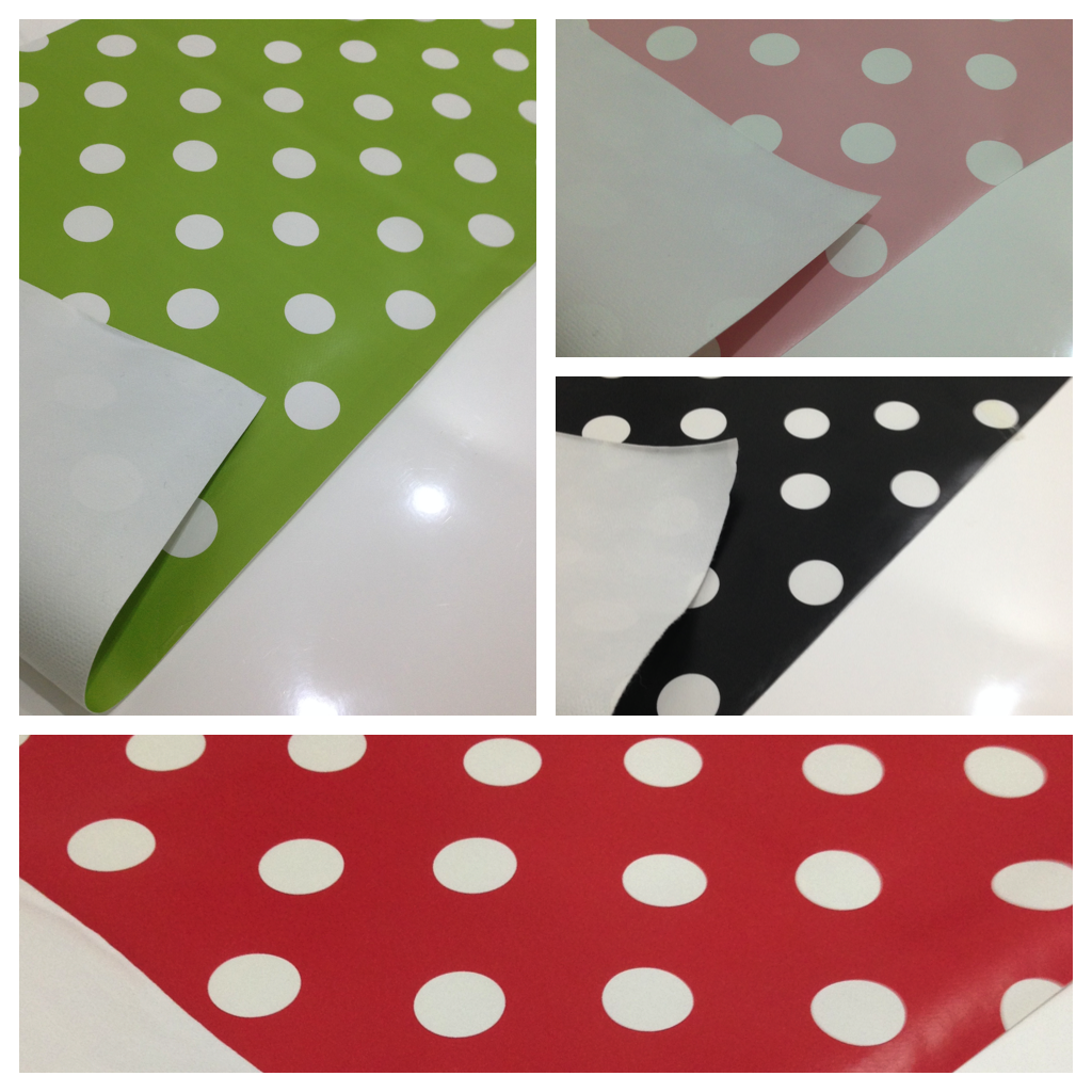 Spotted Wipe clean Tablecloth oilcloth vinyl PVC Spot polka dot 140cm wide M40