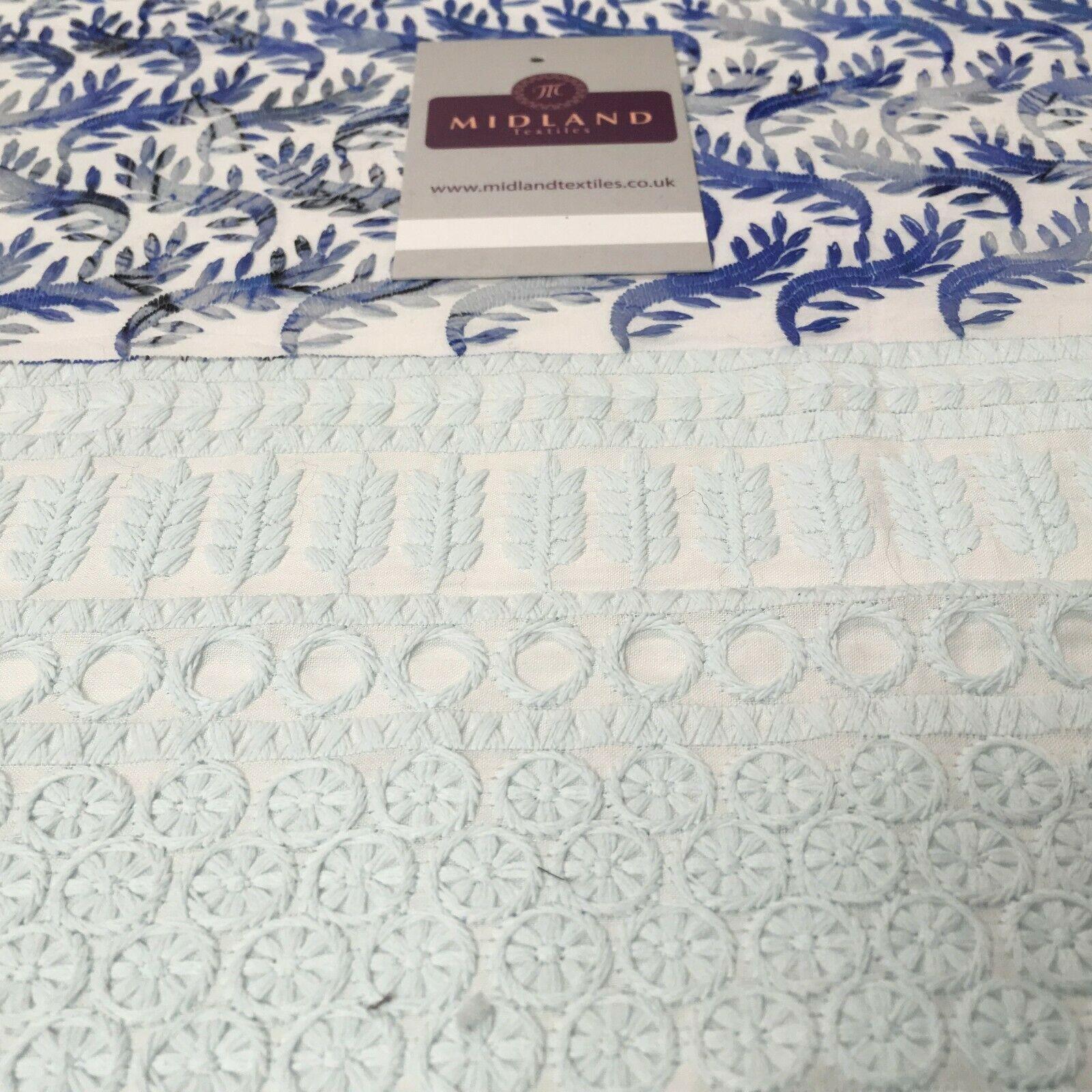 Cotton broderie anglaise Border double scalloped fabric 139cm M1197 Mtex
