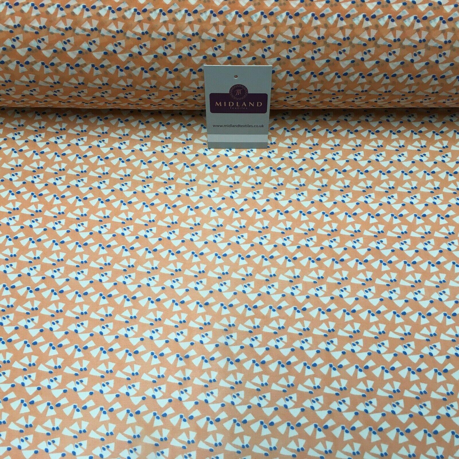 Salmon Printed Crepe chiffon Dress Fabric 150 cm Wide MK1190-15 Mtex