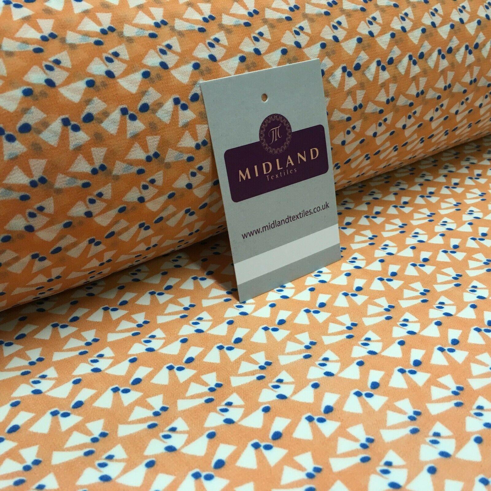 Salmon Printed Crepe chiffon Dress Fabric 150 cm Wide MK1190-15 Mtex