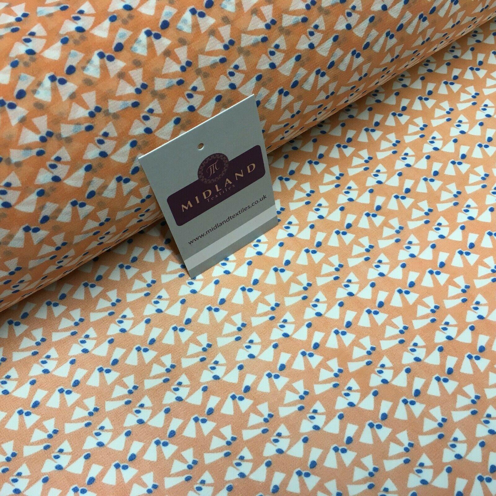 Salmon Printed Crepe chiffon Dress Fabric 150 cm Wide MK1190-15 Mtex