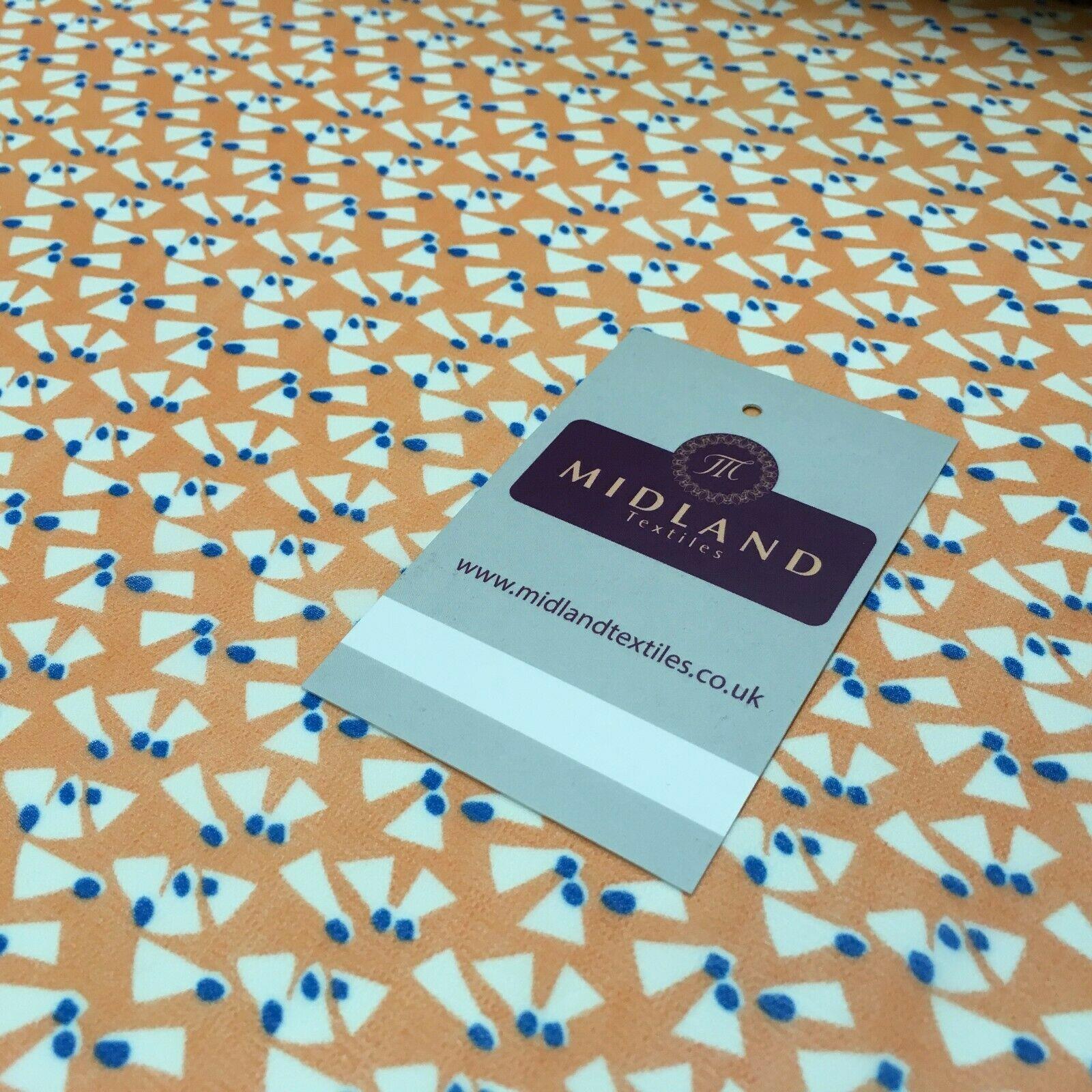 Salmon Printed Crepe chiffon Dress Fabric 150 cm Wide MK1190-15 Mtex