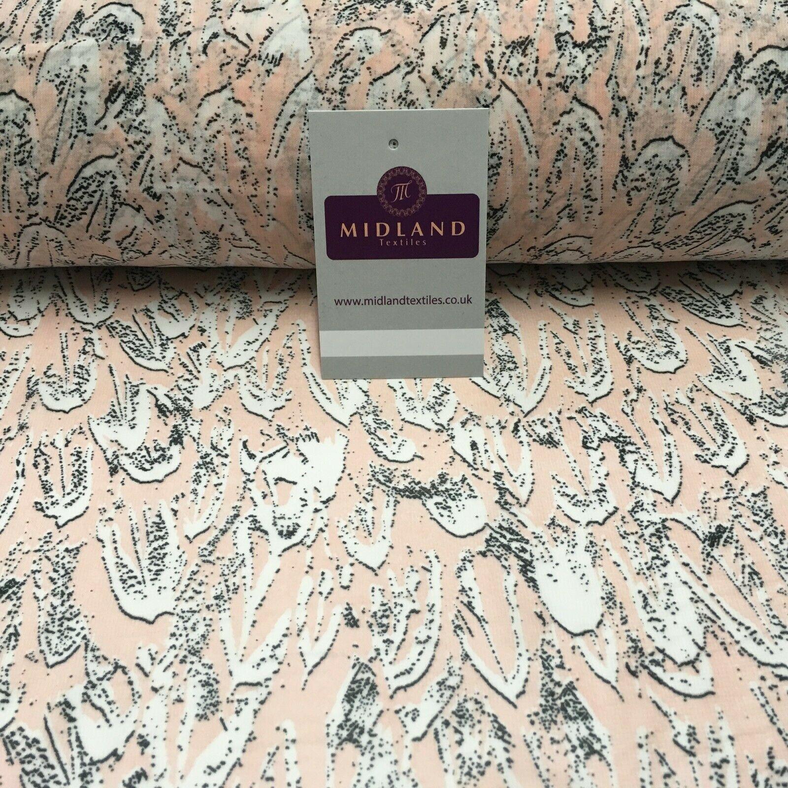 Pale Pink Printed Crepe chiffon Dress Fabric 150 cm MK1190-27