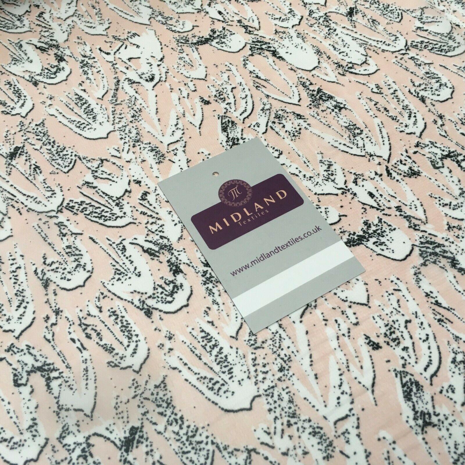 Pale Pink Printed Crepe chiffon Dress Fabric 150 cm MK1190-27