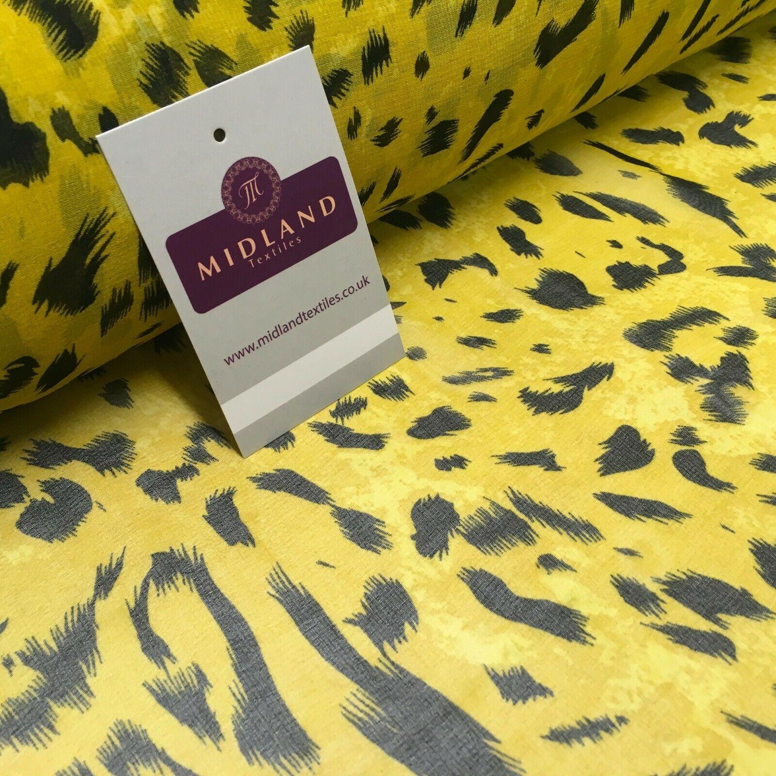 Tiger Gold Animal Printed Crepe chiffon Dress Fabric 150 cm MK1190-29 Mtex