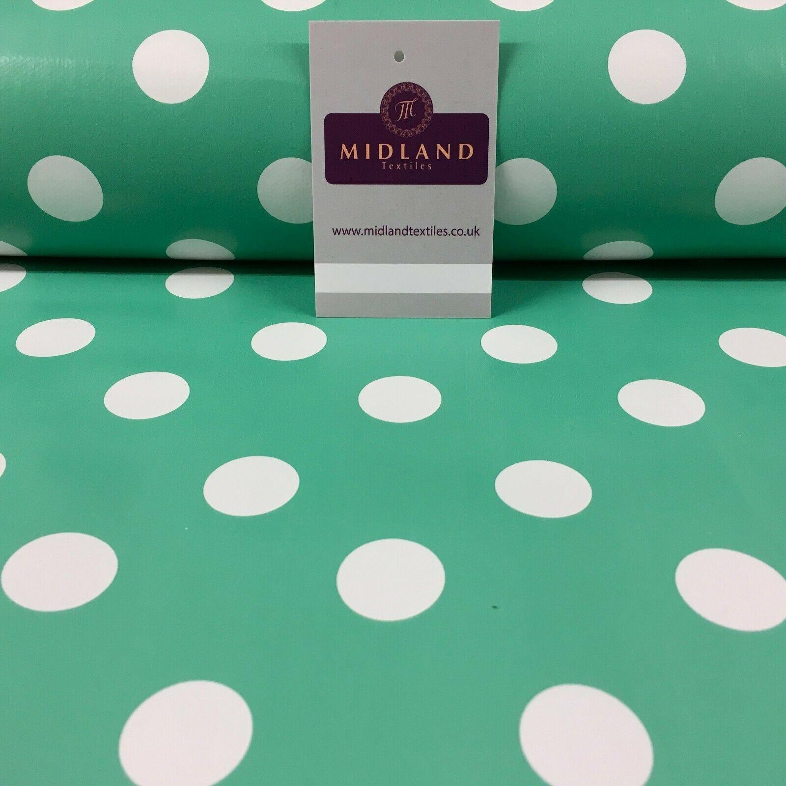 Spotted Wipe clean Tablecloth oilcloth vinyl PVC Spot polka dot 140cm wide M40