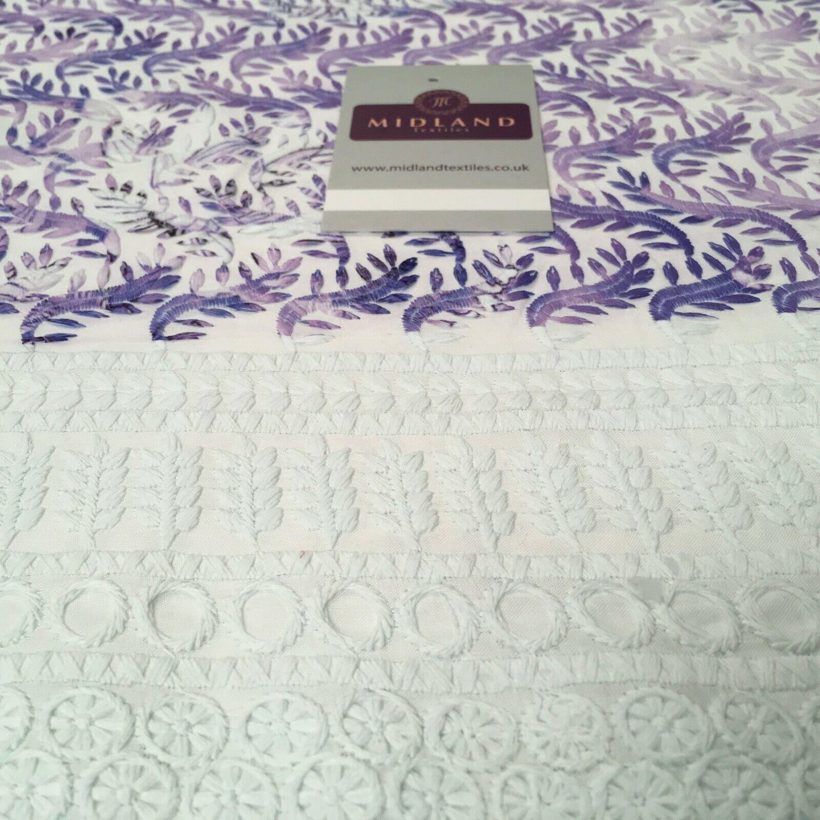 Cotton broderie anglaise Border double scalloped fabric 139cm M1197 Mtex