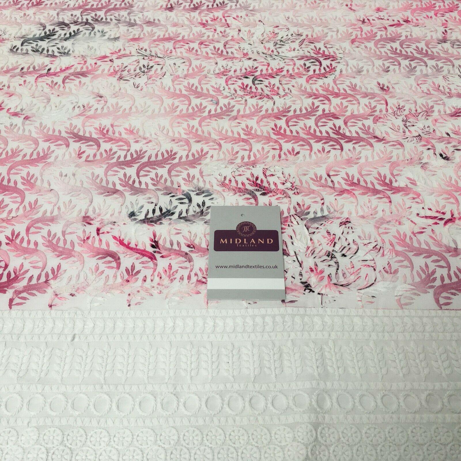 Cotton broderie anglaise Border double scalloped fabric 139cm M1197 Mtex