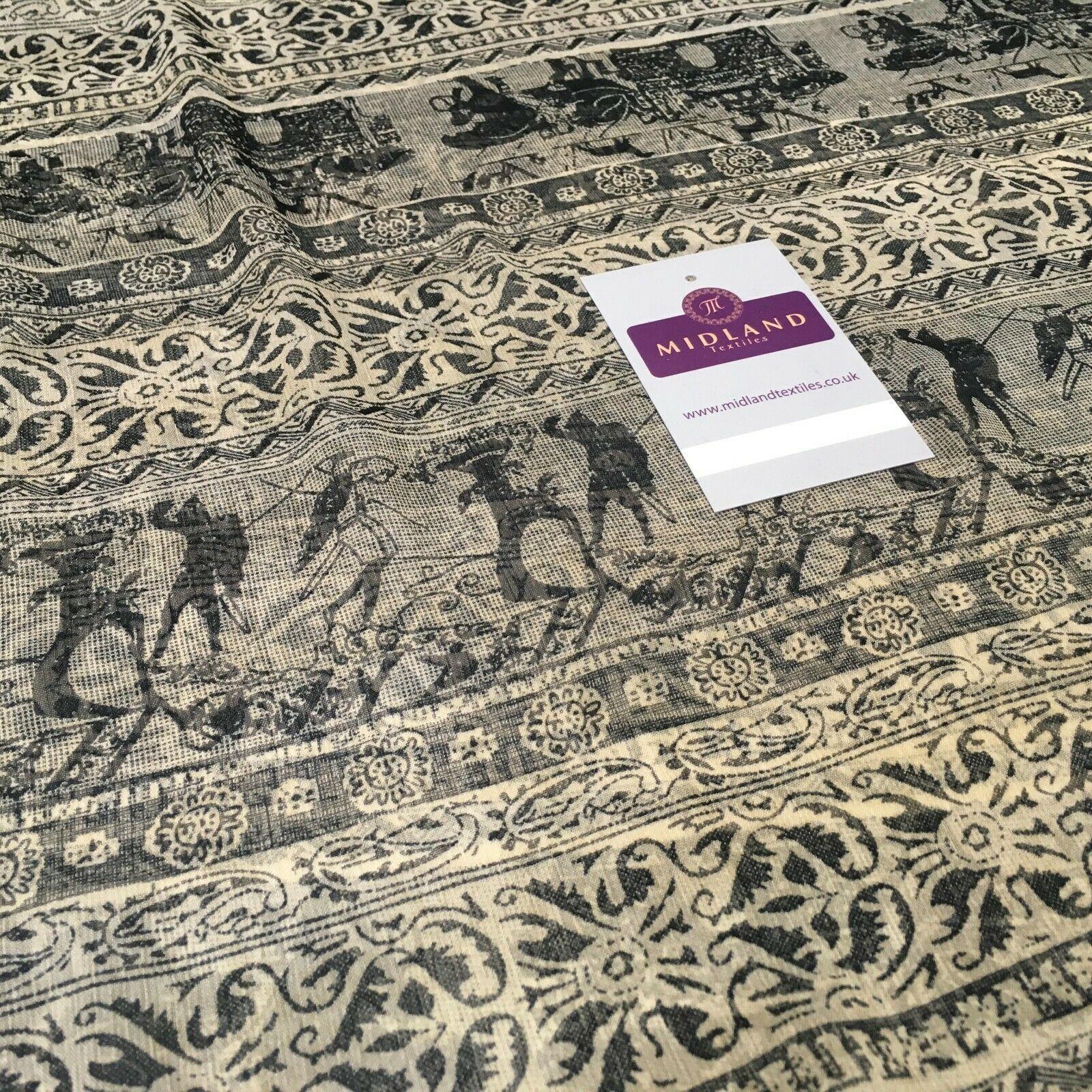 Stone Tribal printed Crinkle Georgette Chiffon fabric 150cm wide MK1090-20
