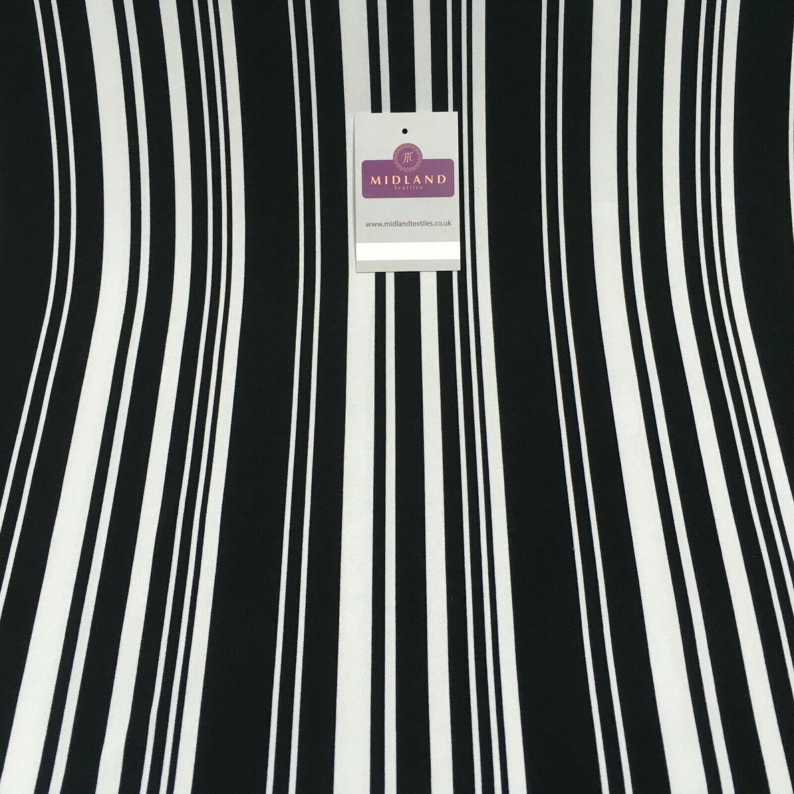 Black and white stripped stretch ity spandex Fabric 147 cm M1200-1 Mtex