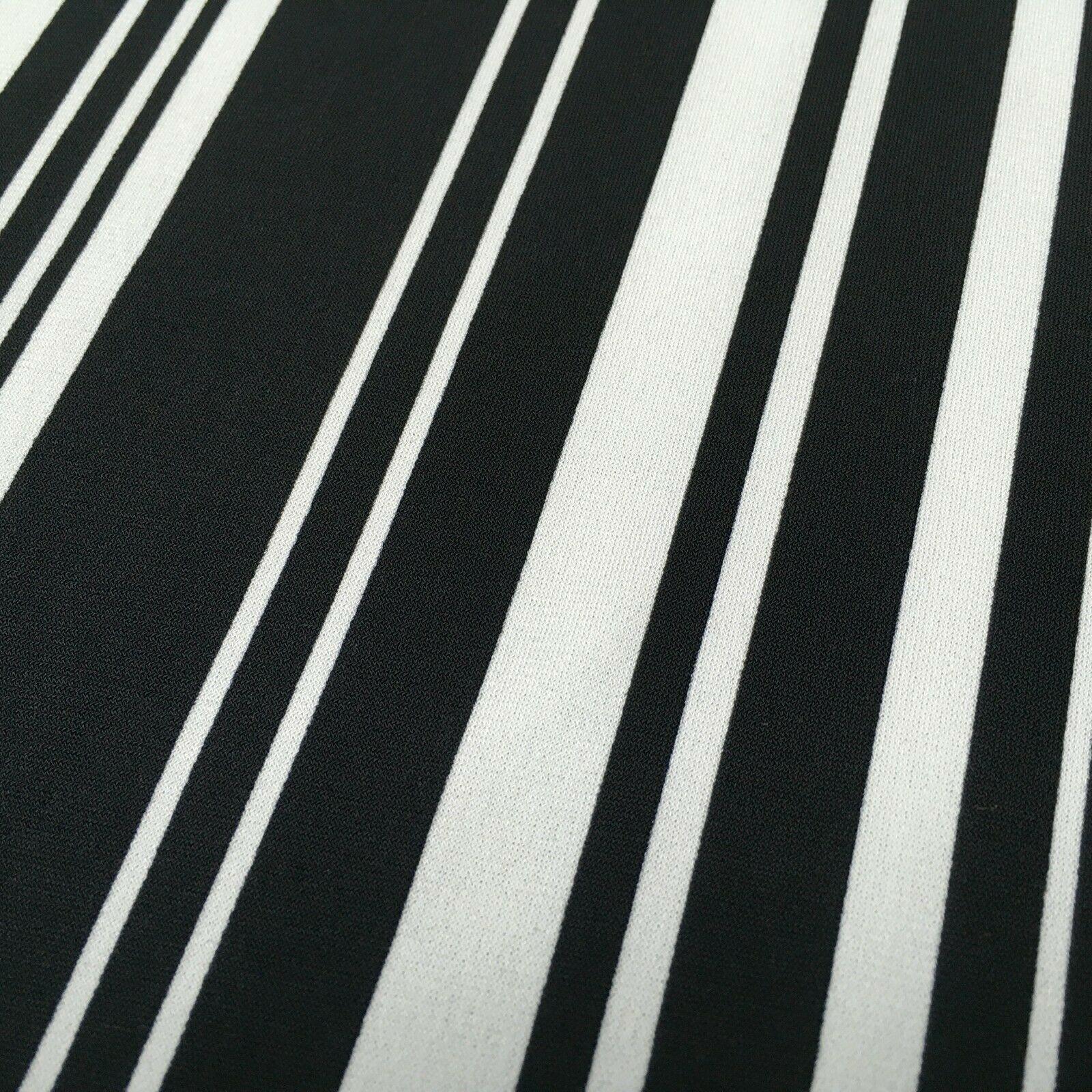 Black and white stripped stretch ity spandex Fabric 147 cm M1200-1 Mtex
