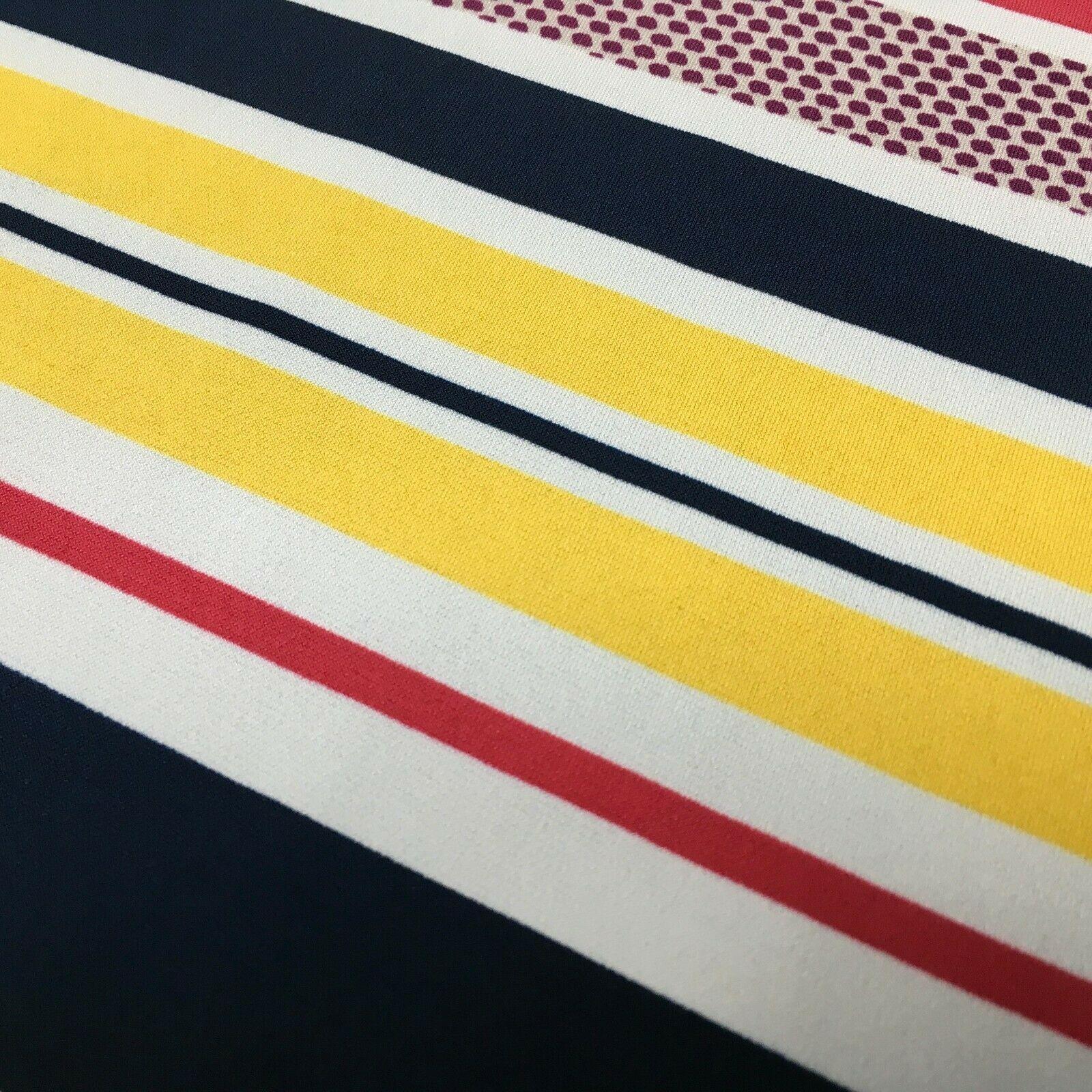 Yellow blue striped Ity Spandex jersey Dress Fabric 147 cm M1200-3 Mtex