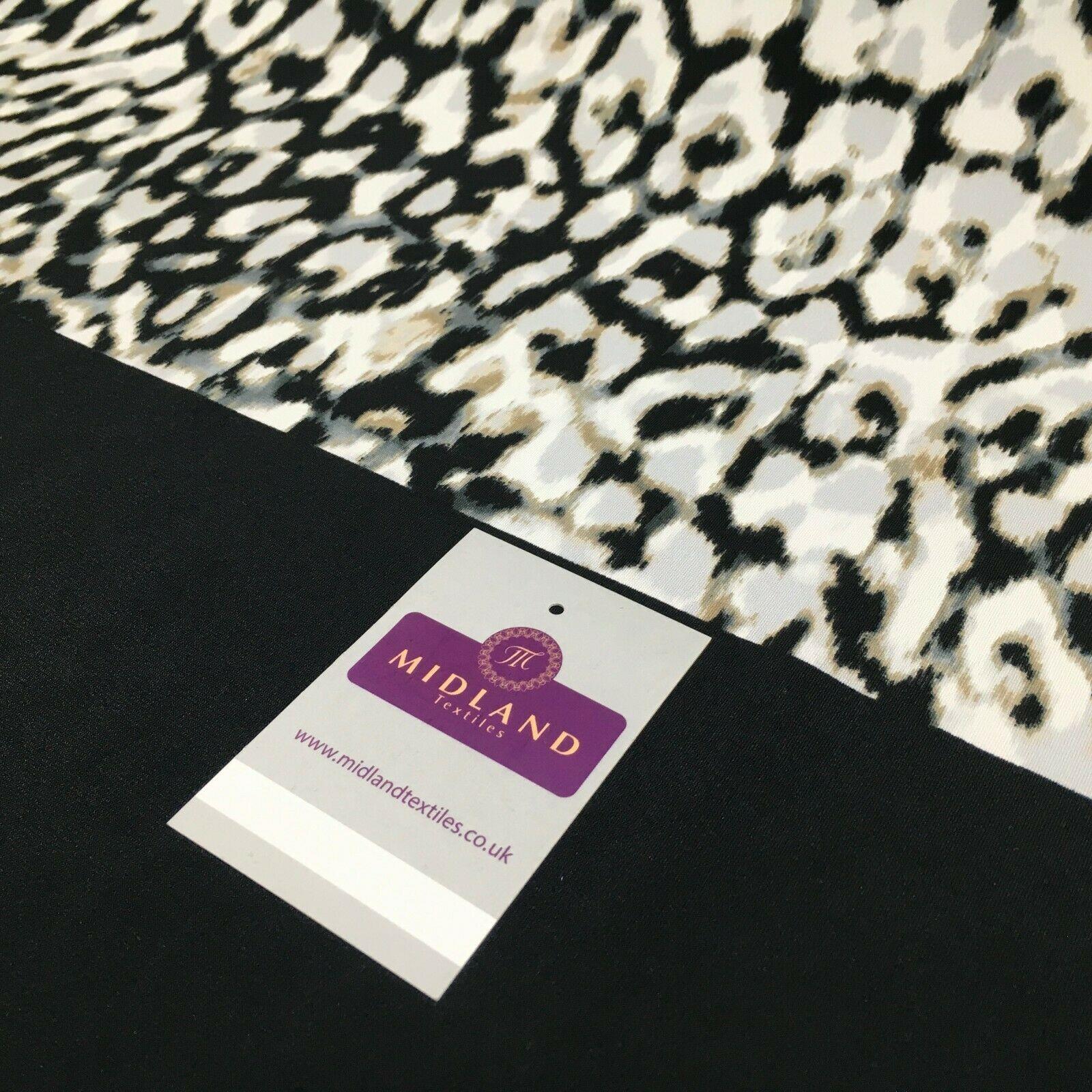 Black animal panel 90cm Panel Stretch Ity Spandex Dress Fabric 147 cm M1220-5