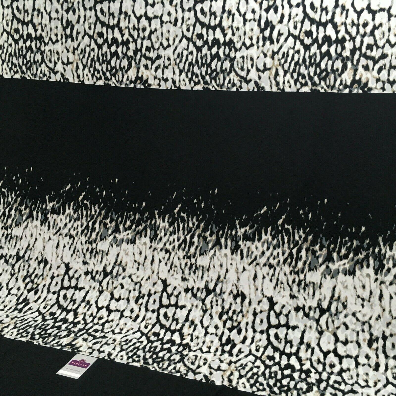 Black animal panel 90cm Panel Stretch Ity Spandex Dress Fabric 147 cm M1220-5