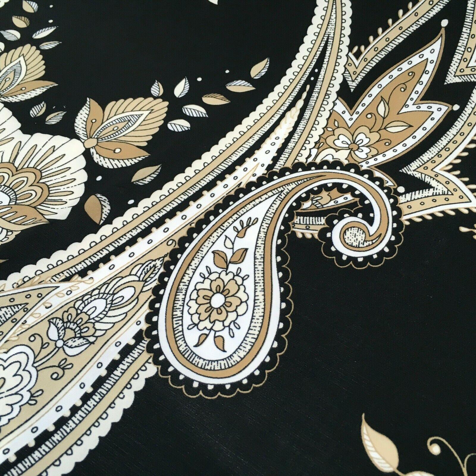 Black beige paisley 80cm panel Stretch Ity Spandex Dress Fabric 147 cm M1220-8