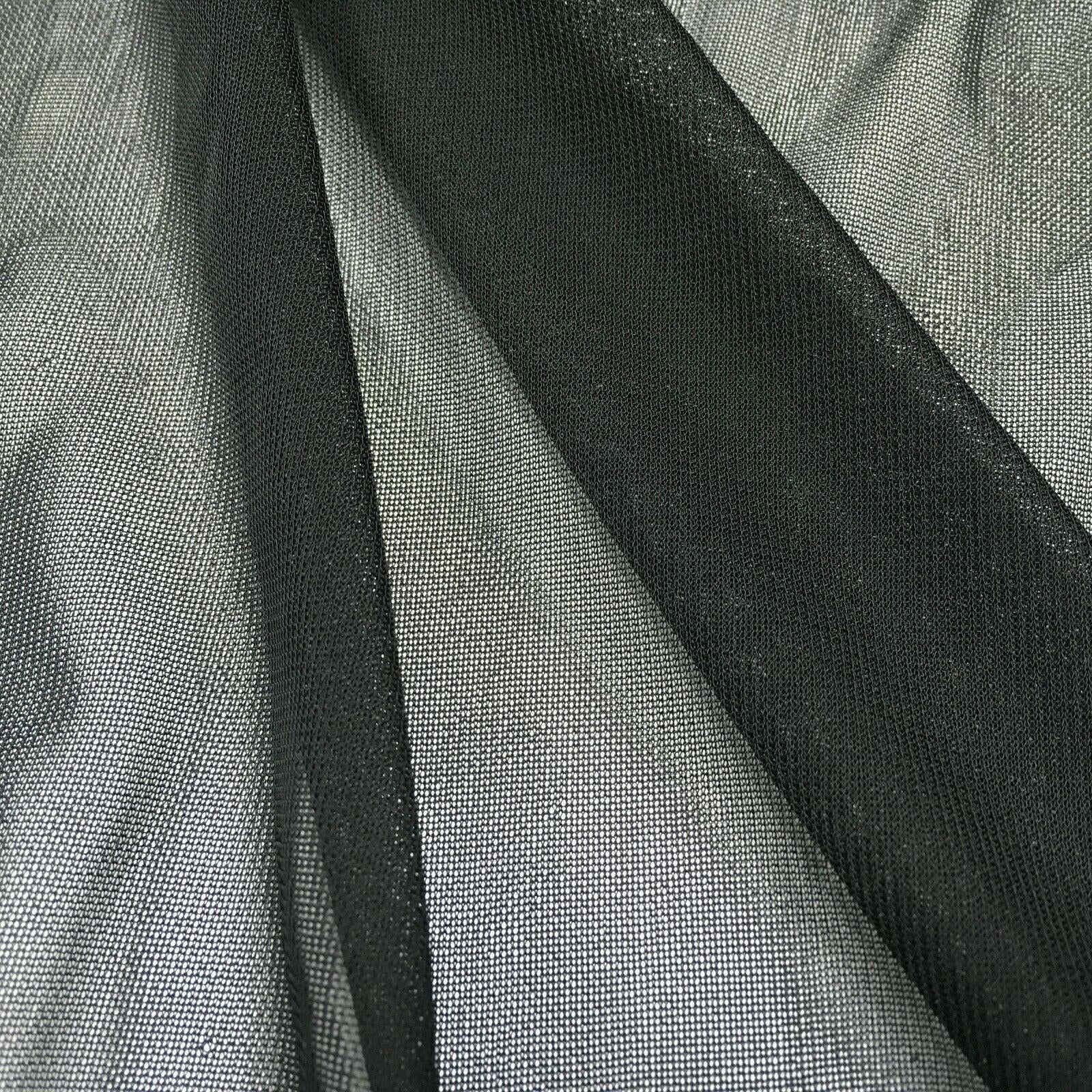 Plain Black 2 way stretch Net mesh Fabric 147cm M720-65 Mtex