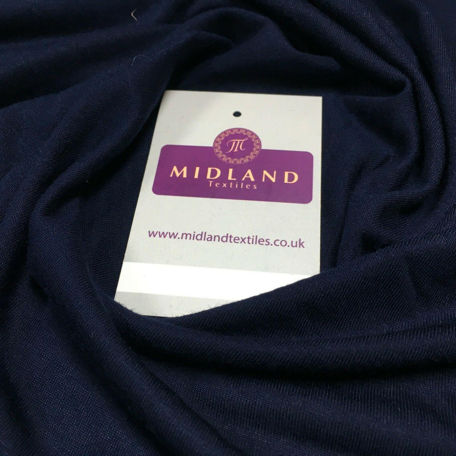 Navy Cotton Jersey ideal for t-shirting Fabric 147 cm M720-66 Mtex
