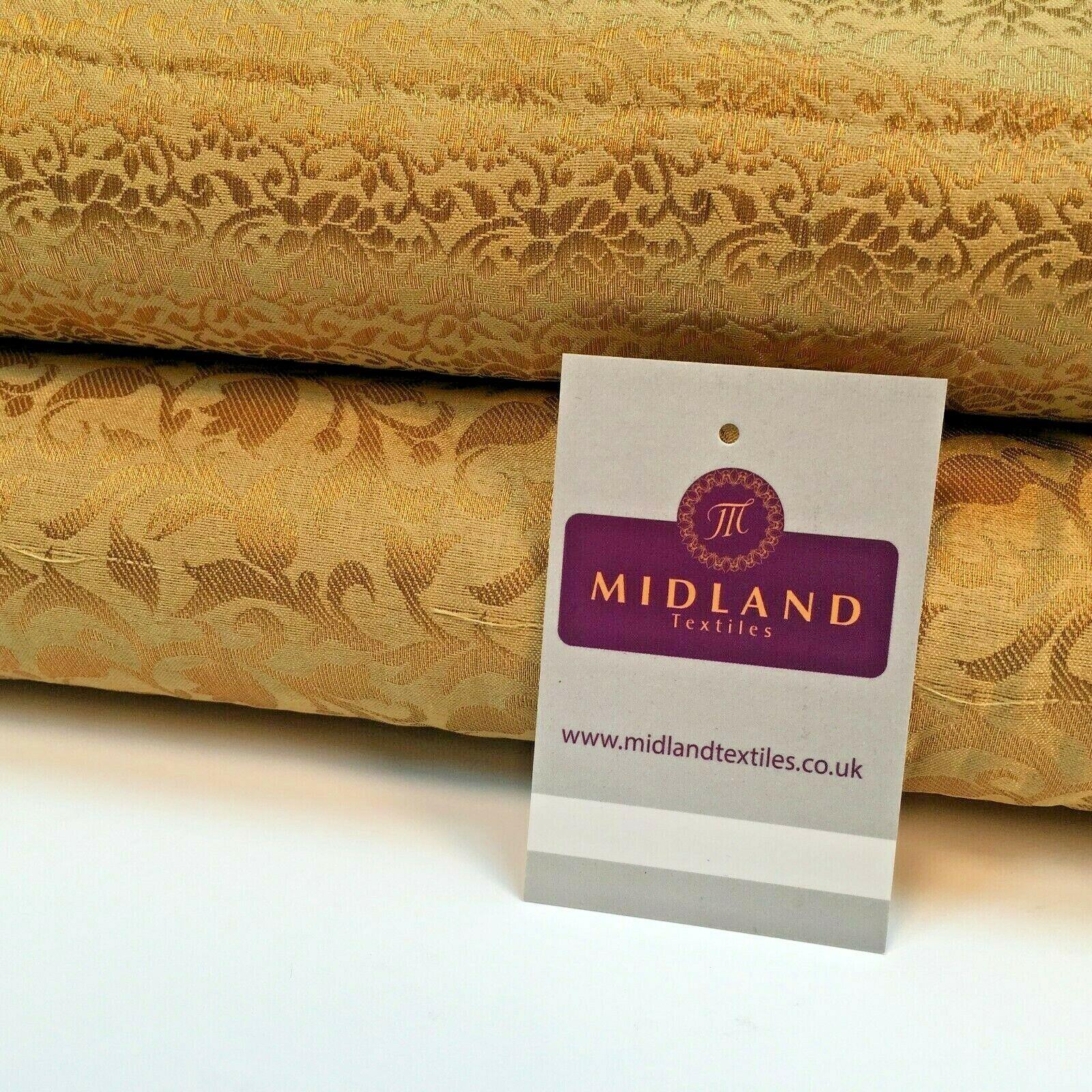 Floral Gold Textured Banarsi Lame Brocade Fabric 111 cm MA1124 Mtex