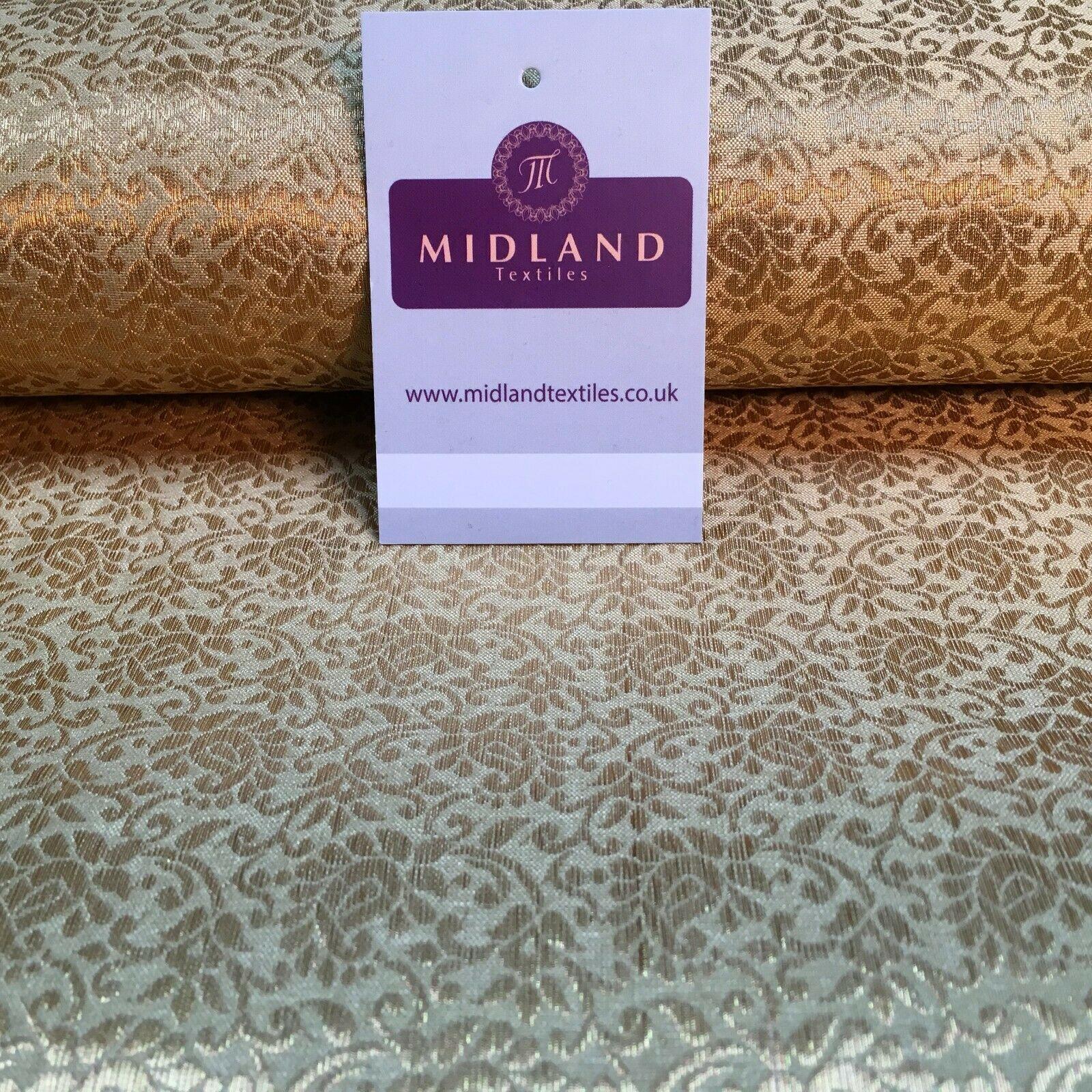 Floral Gold Textured Banarsi Lame Brocade Fabric 111 cm MA1124 Mtex