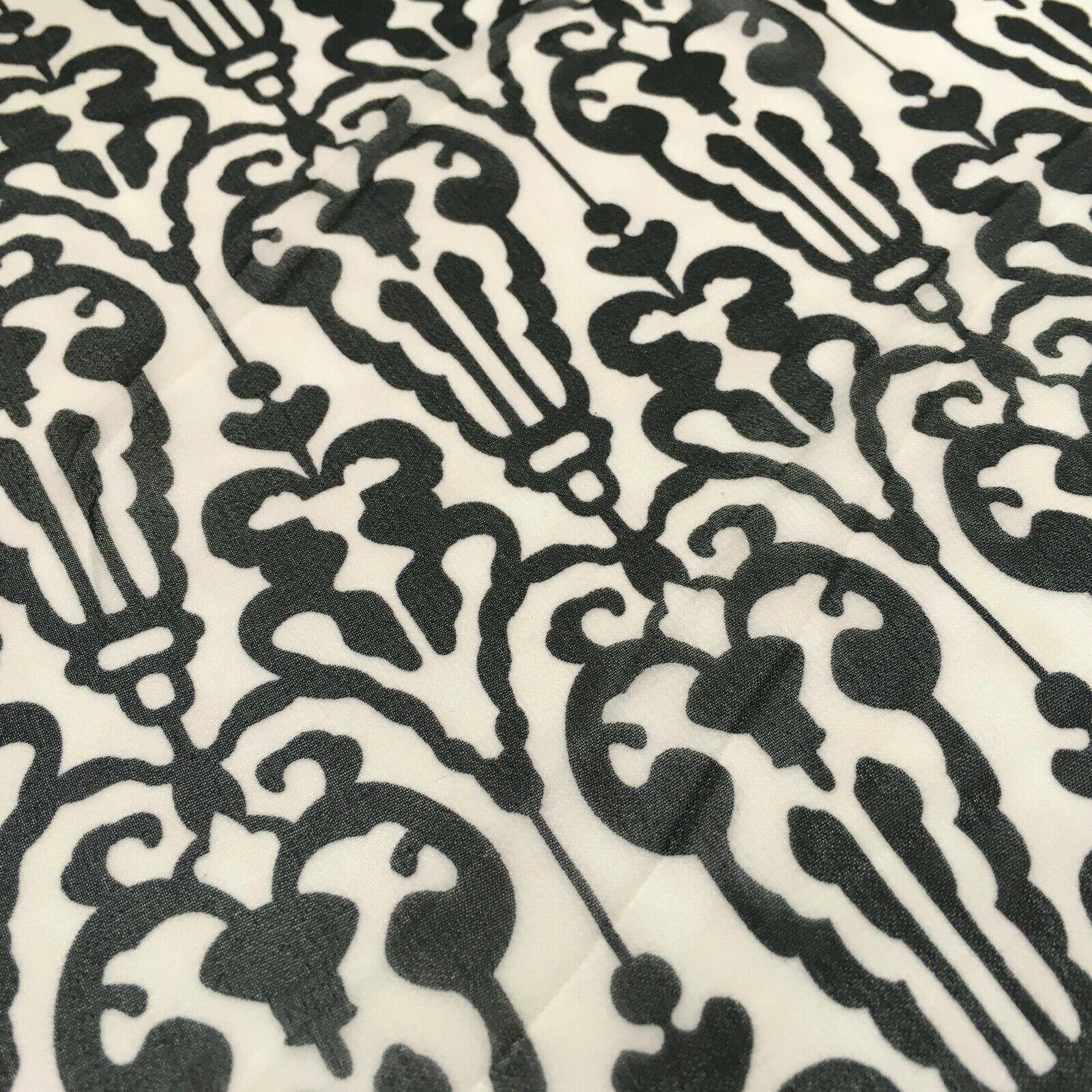 Black and White Ornamental Printed Crepe chiffon Dress Fabric 150 cm MK1190-32