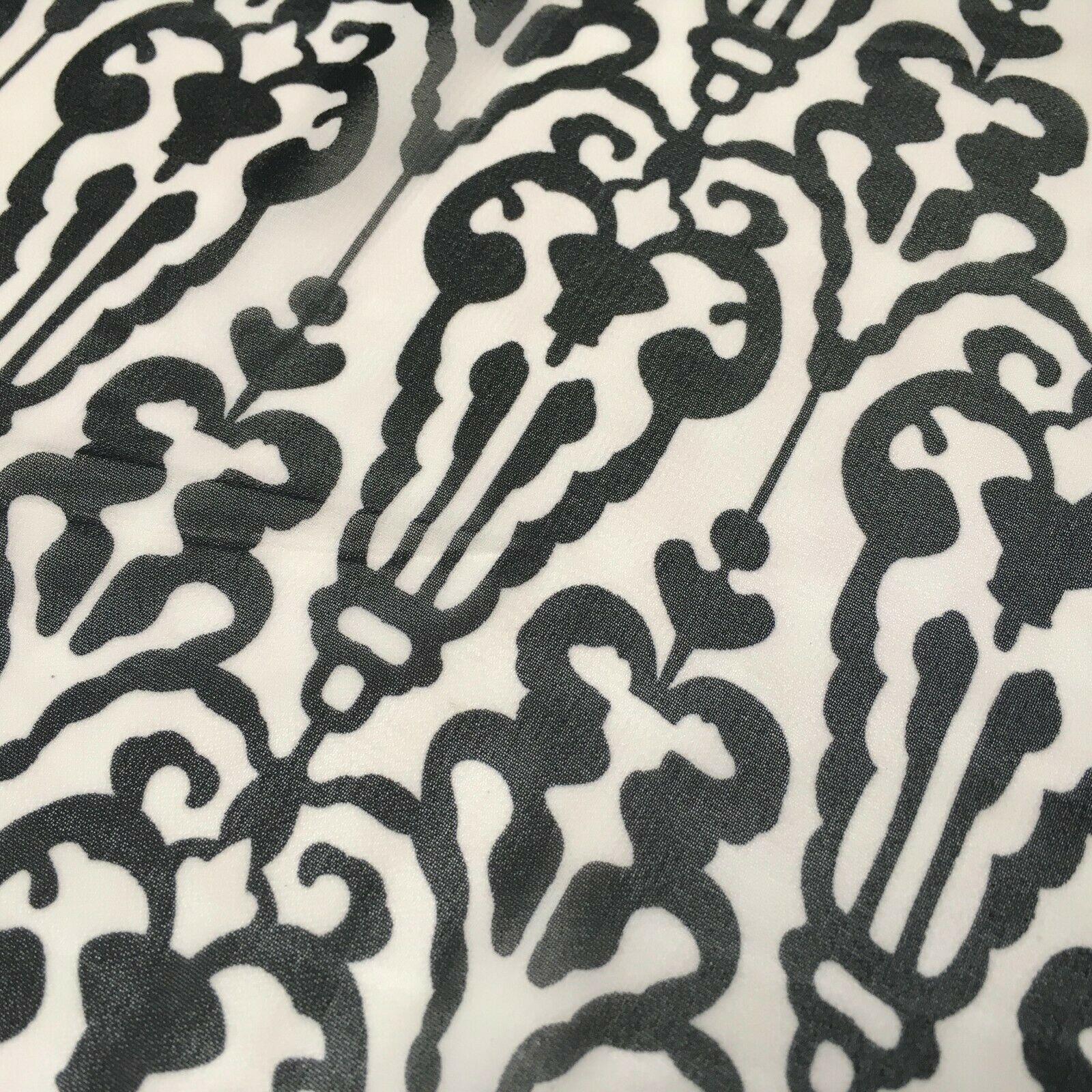 Black and White Ornamental Printed Crepe chiffon Dress Fabric 150 cm MK1190-32