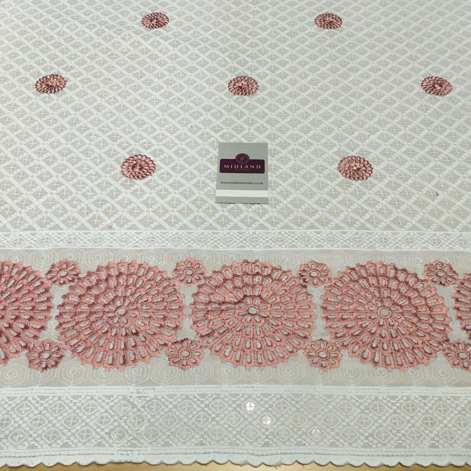 Cotton broderie anglaise Border Cotton blend fabric 139cm M1196 Mtex
