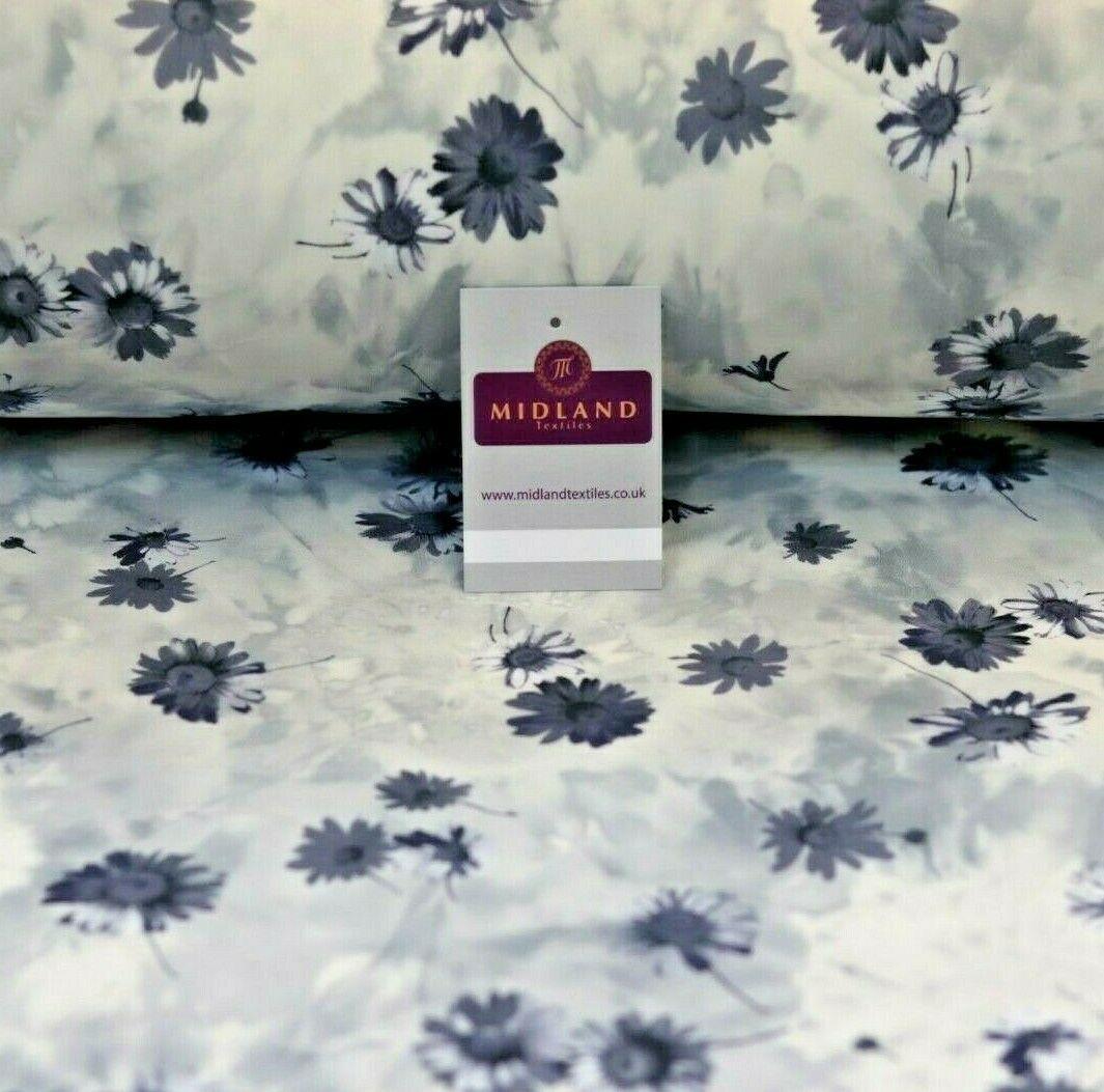 Grey Floral Printed Scuba Fabric 150 cm MK1213-3 Mtex