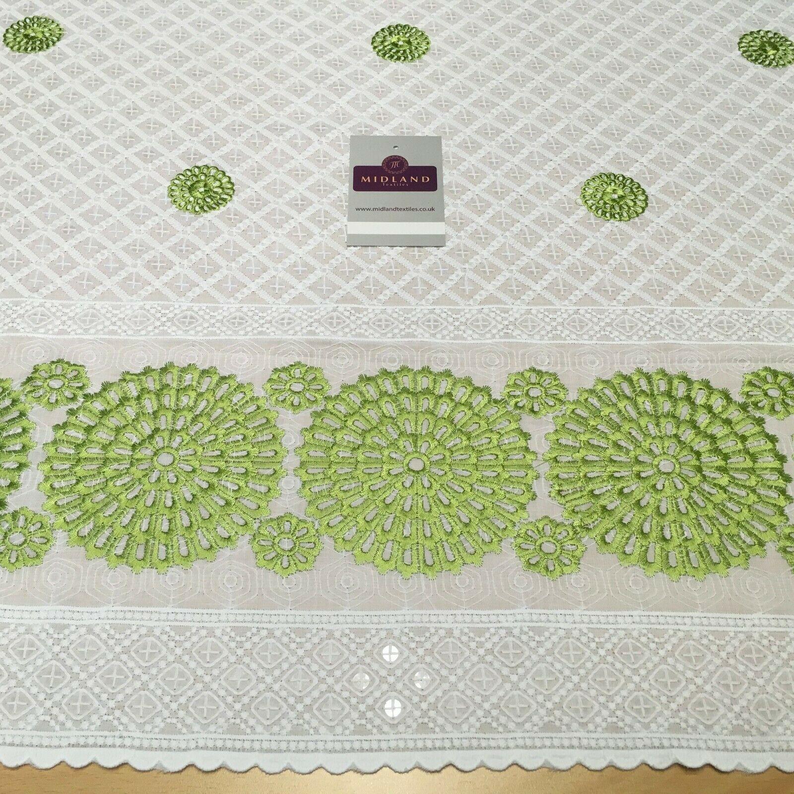 Cotton broderie anglaise Border Cotton blend fabric 139cm M1196 Mtex