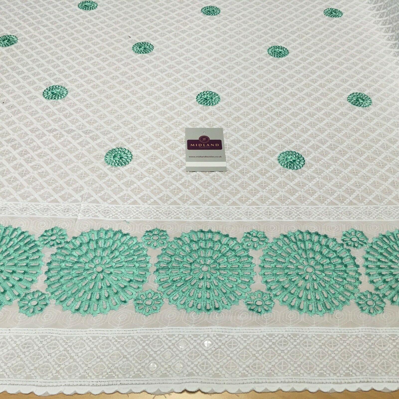 Cotton broderie anglaise Border Cotton blend fabric 139cm M1196 Mtex
