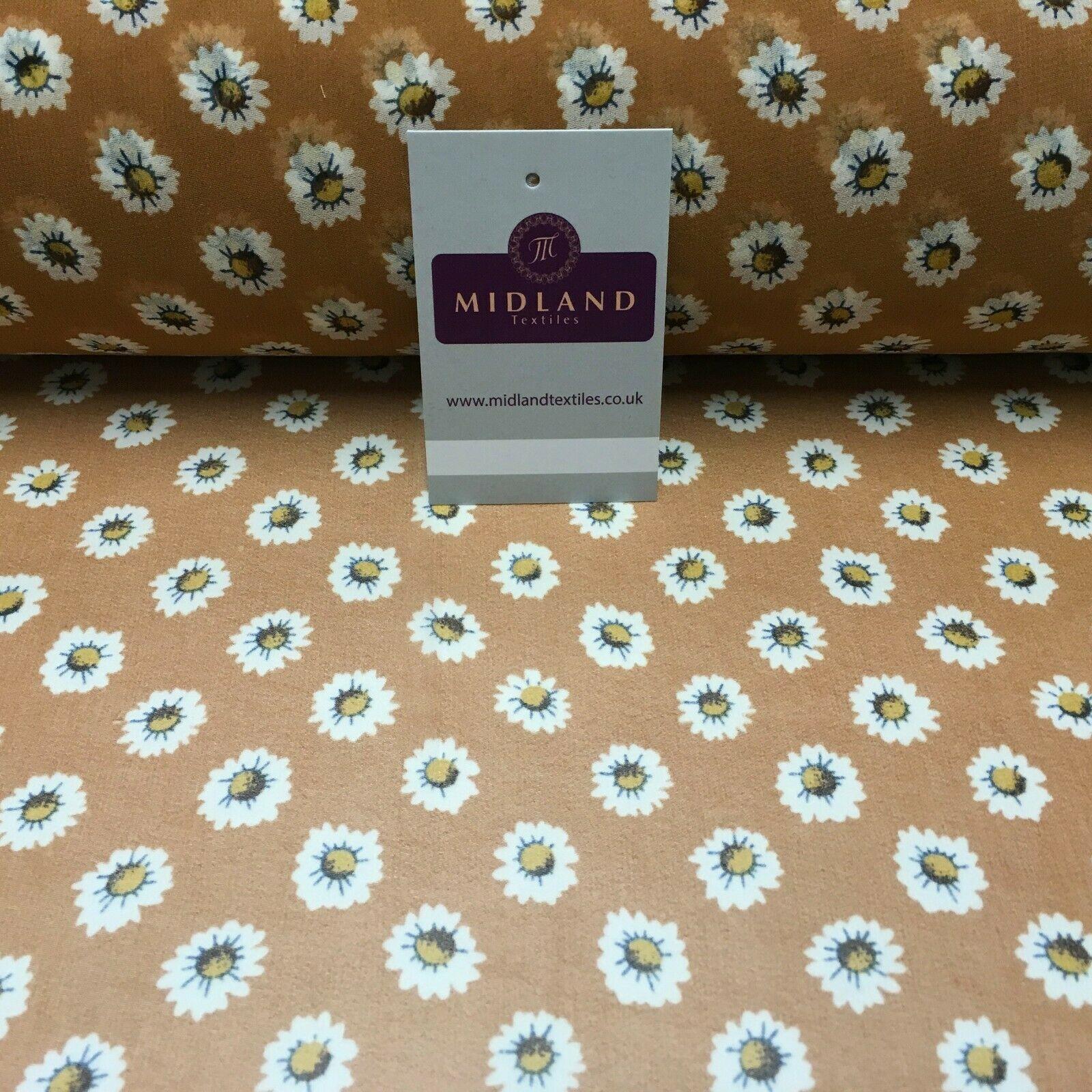 Tan Floral Printed Crepe chiffon Dress Fabric 150 cm Wide MK1190-10 Mtex