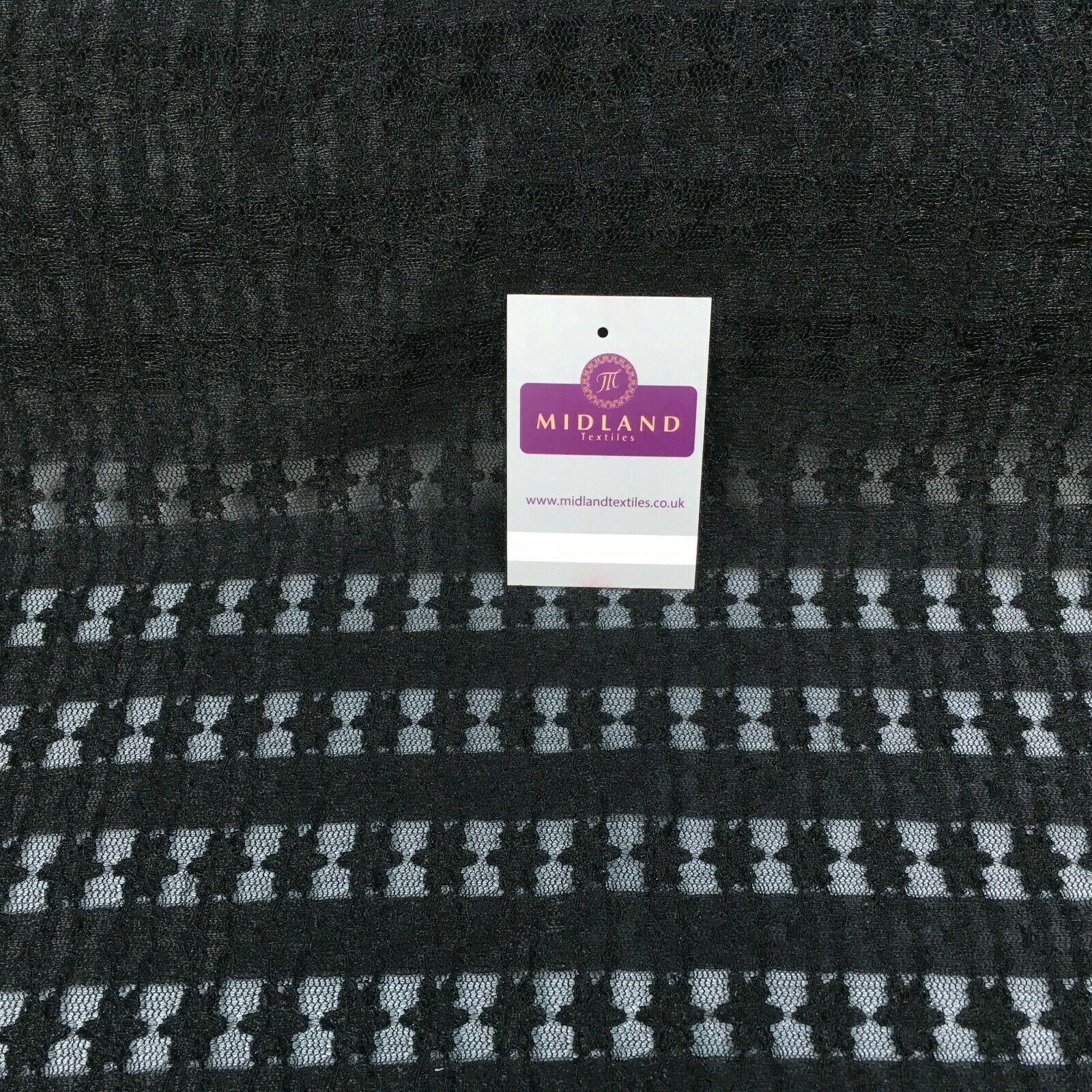 Black net stretch spandex Stretch mesh Fabric 139cm M186-45 Mtex