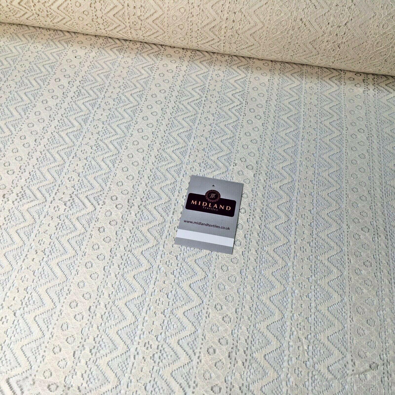 Cream Geometric Lace Net Dress Fabric 150 cm M186-42 Mtex