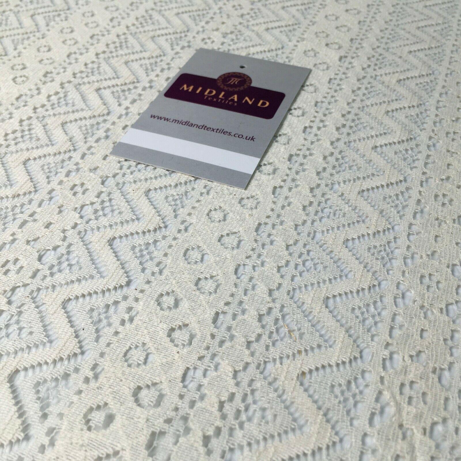 Cream Geometric Lace Net Dress Fabric 150 cm M186-42 Mtex
