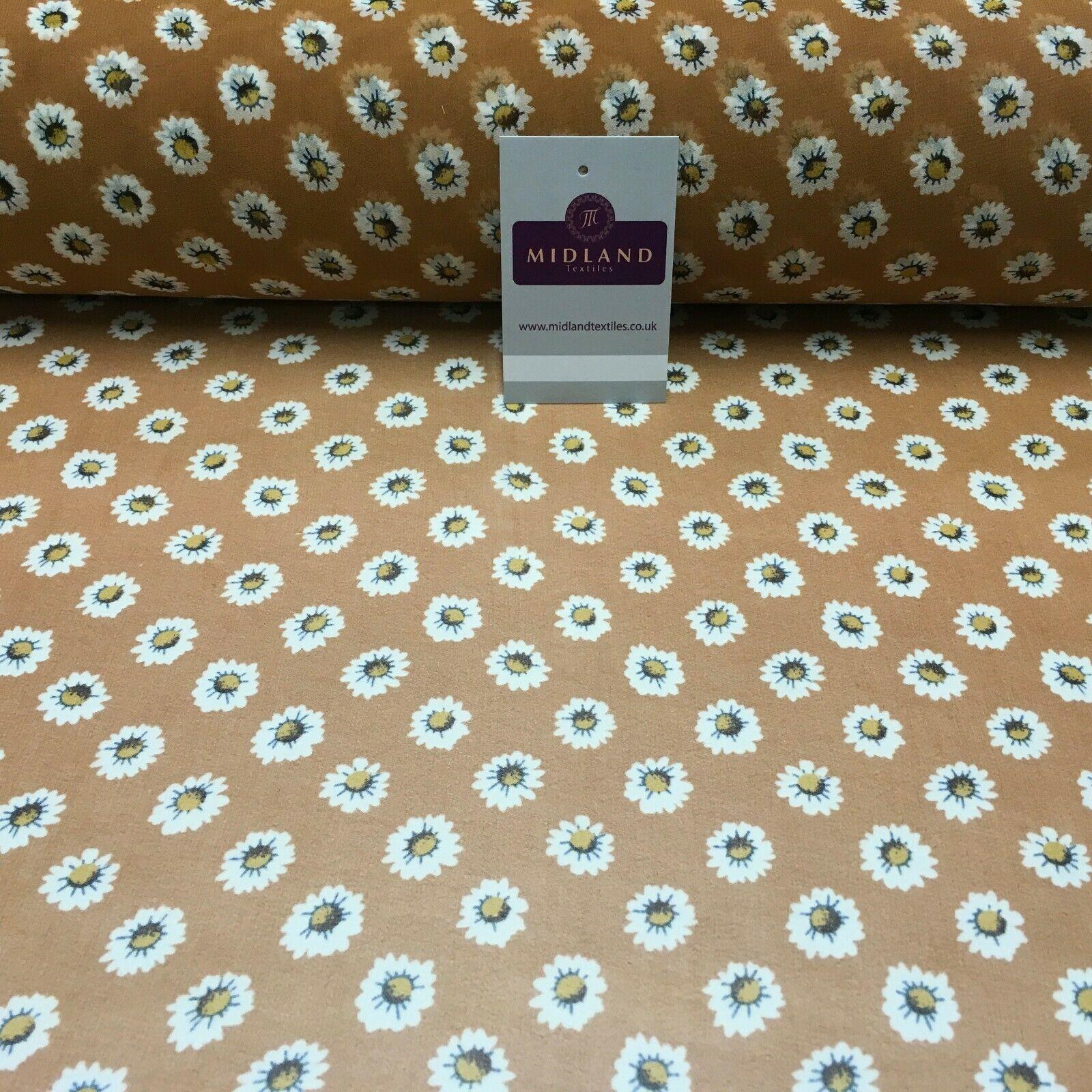 Tan Floral Printed Crepe chiffon Dress Fabric 150 cm Wide MK1190-10 Mtex