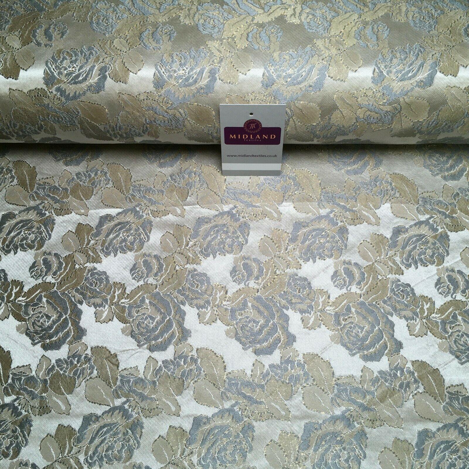 Floral Firm Pastel Jacquard Indian Faux Silk Banarsi brocade Fabric 150cm MA1239