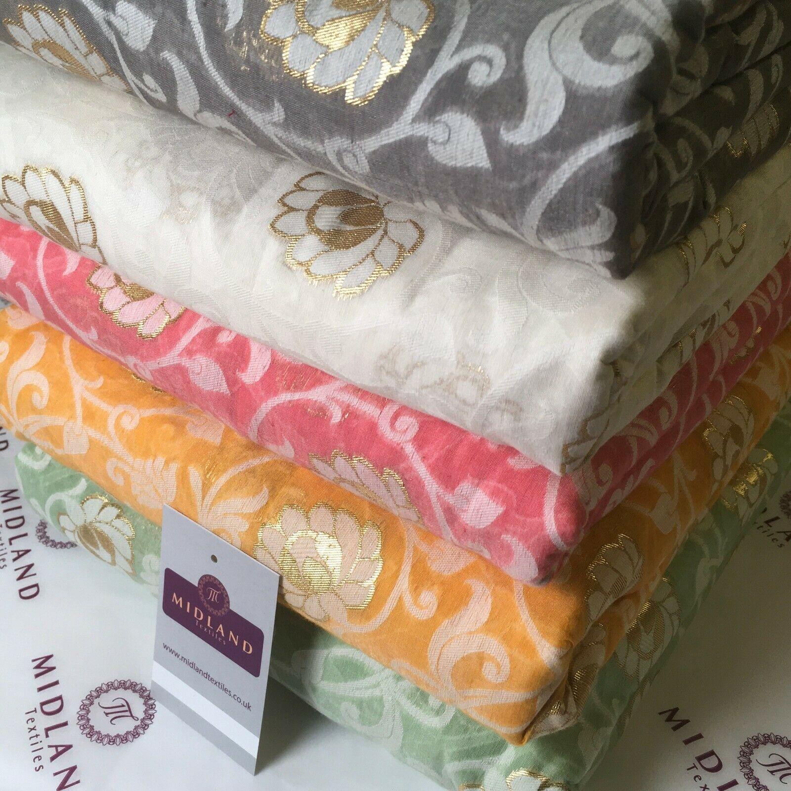 Floral Cotton Indian Banarsi Brocade Faux Silk Waistcoat Fabric 110 cm M1276