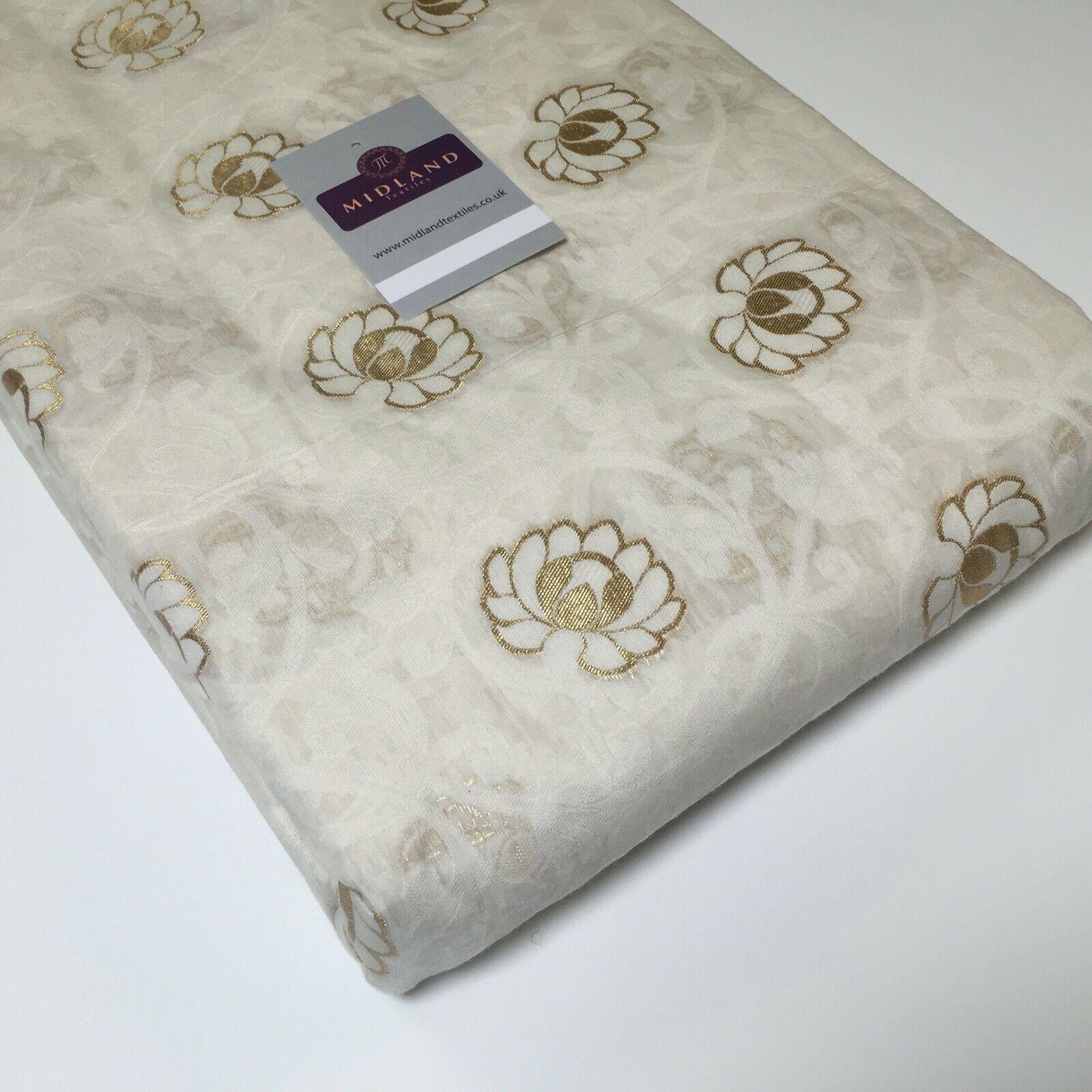 Floral Cotton Indian Banarsi Brocade Faux Silk Waistcoat Fabric 110 cm M1276