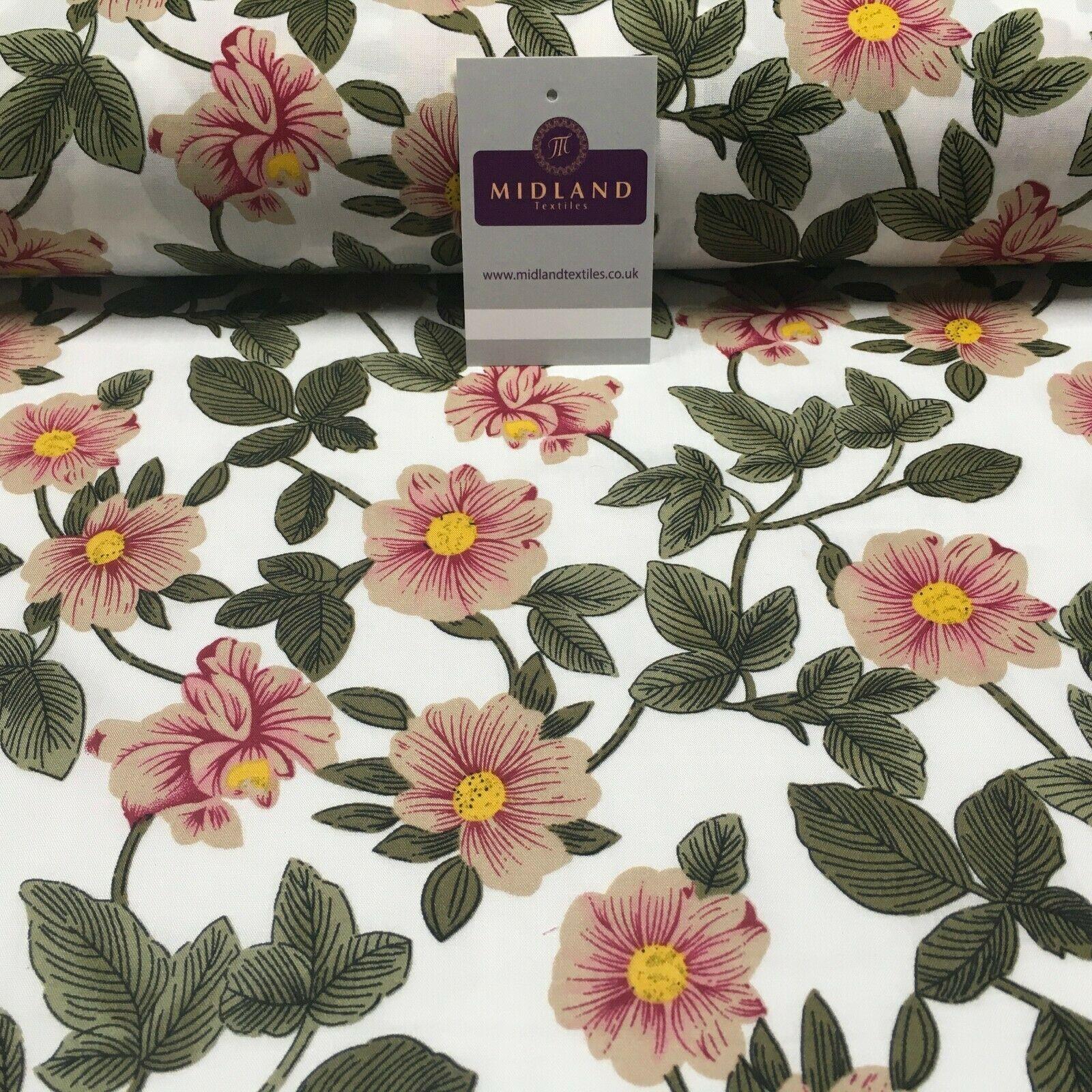 Floral Printed Rayon Viscose Poplin dress Fabric 150 cm MA1251 Mtex