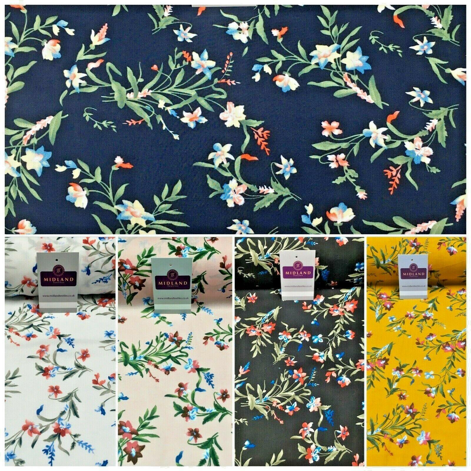 Floral Printed Rayon Viscose Poplin dress Fabric 150 cm MA1253 Mtex