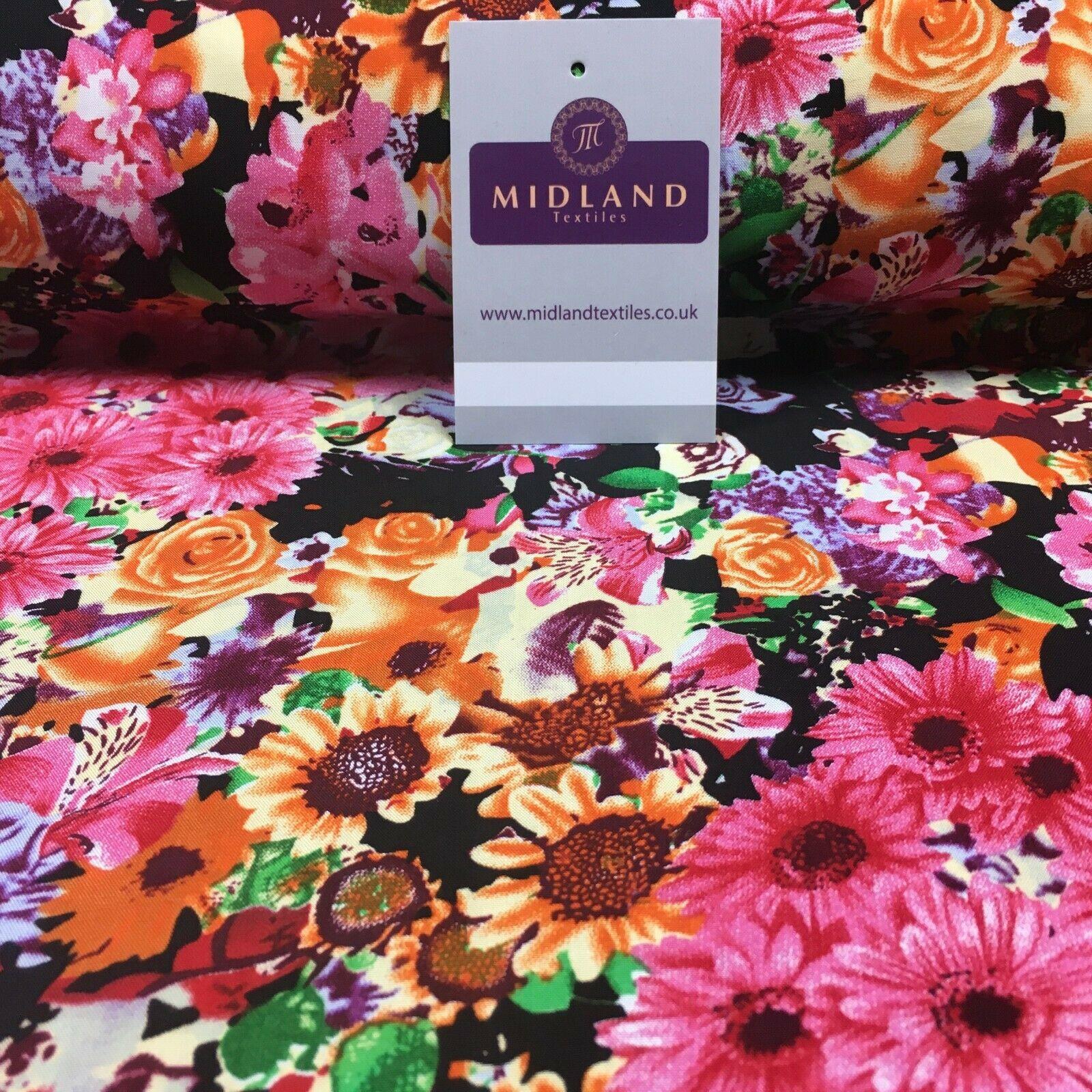 Small Floral Printed Rayon Viscose Poplin dress Fabric 150 cm MA1257 Mtex