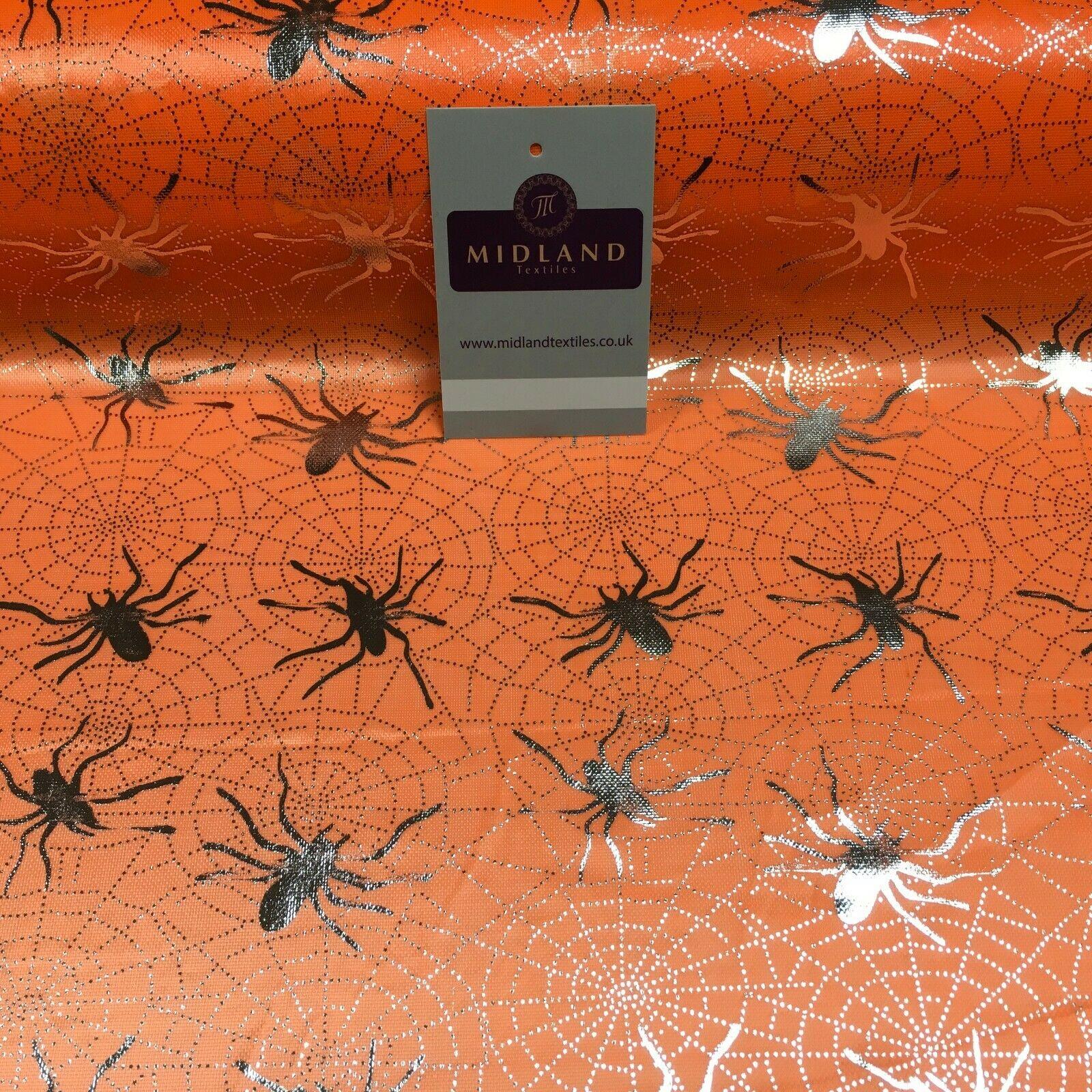 Halloween Spooky Spider web Silver Foil Fabric 150 cm MH1280 Mtex