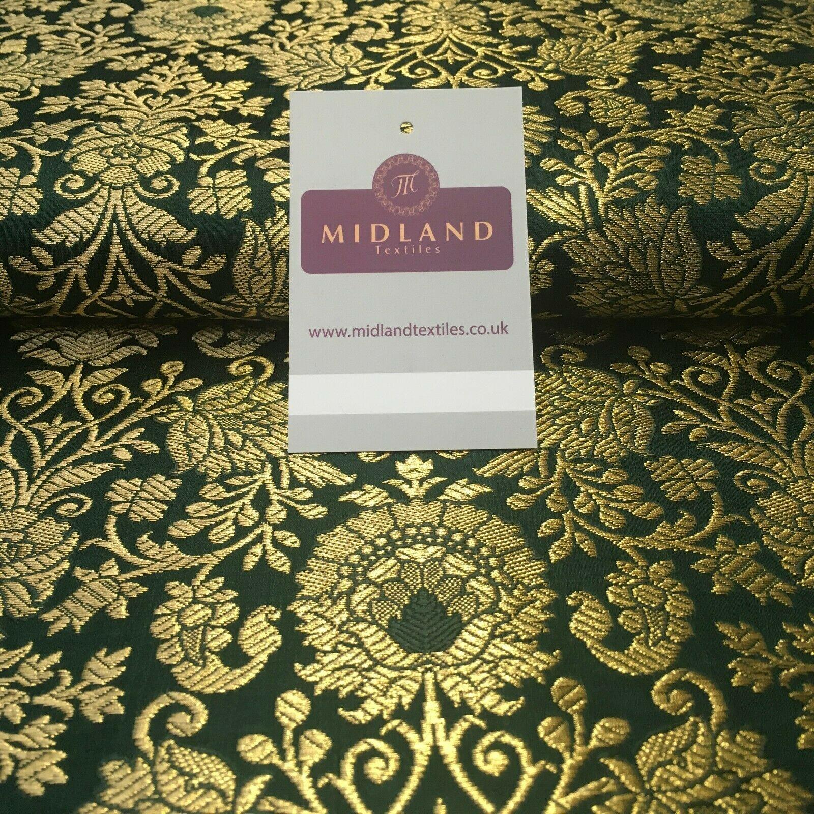 Gold Ornamental floral banarsi Brocade Waistcoat Fabric 110 cm MP1250 Mtex