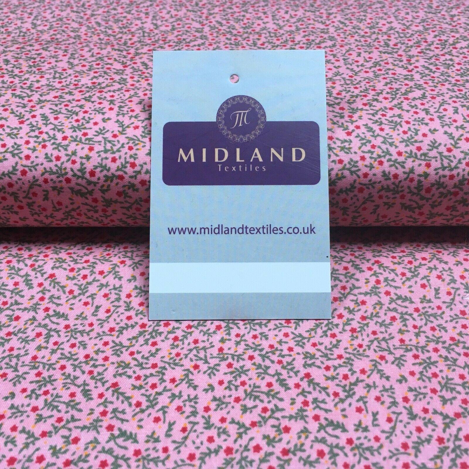 Small Floral Cotton printed poplin Fabric 110 cm MK1264 Mtex