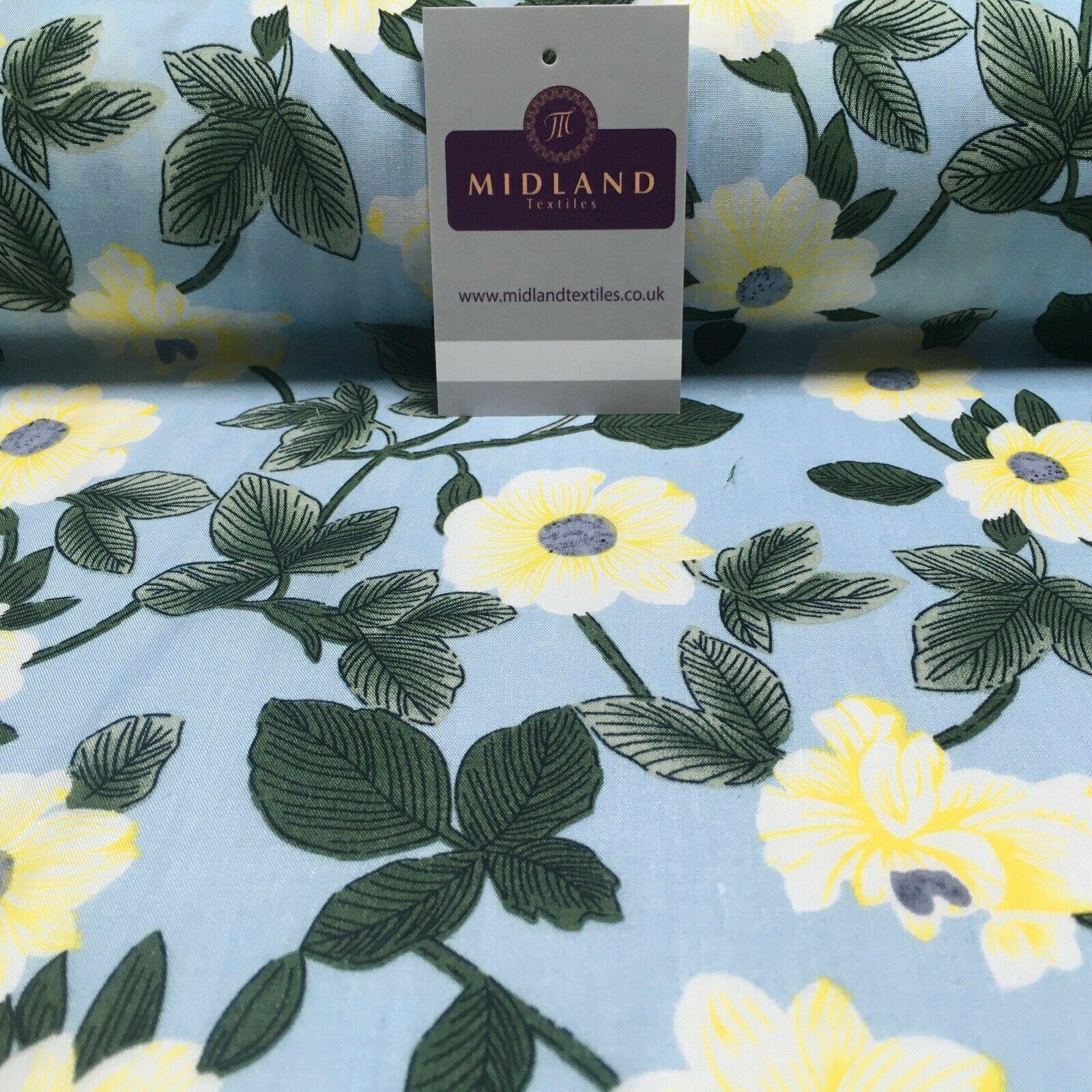 Floral Printed Rayon Viscose Poplin dress Fabric 150 cm MA1251 Mtex
