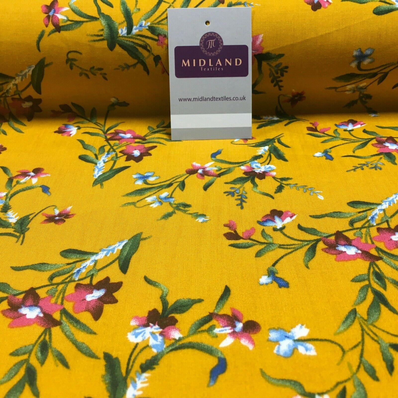 Floral Printed Rayon Viscose Poplin dress Fabric 150 cm MA1253 Mtex