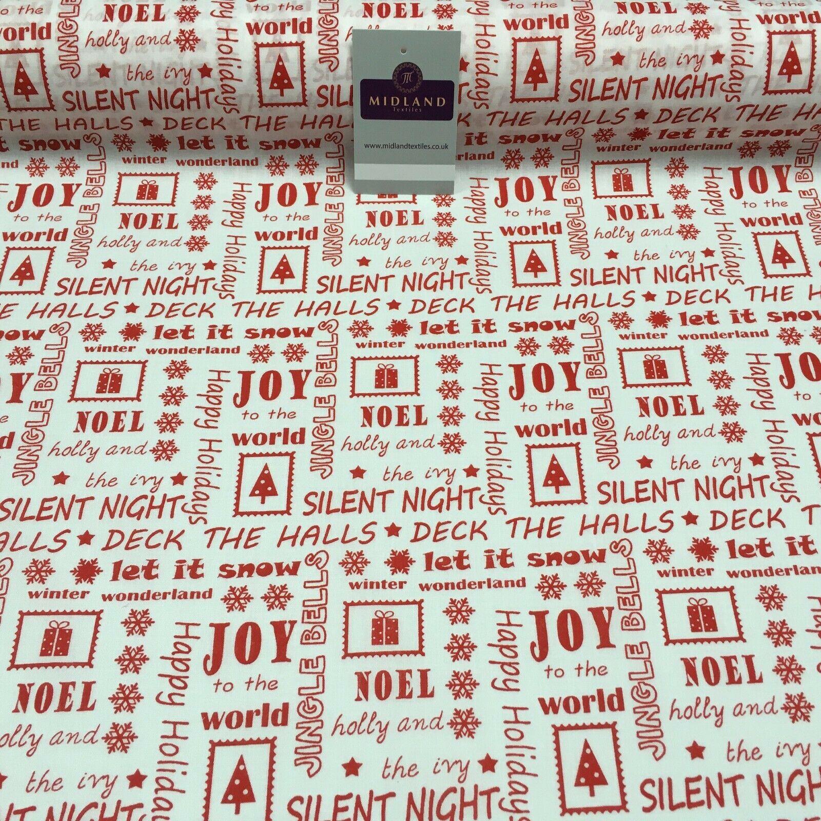 Christmas Xmas Theme Printed cotton Fabric Craft Gift 110 cm MD1292 Mtex